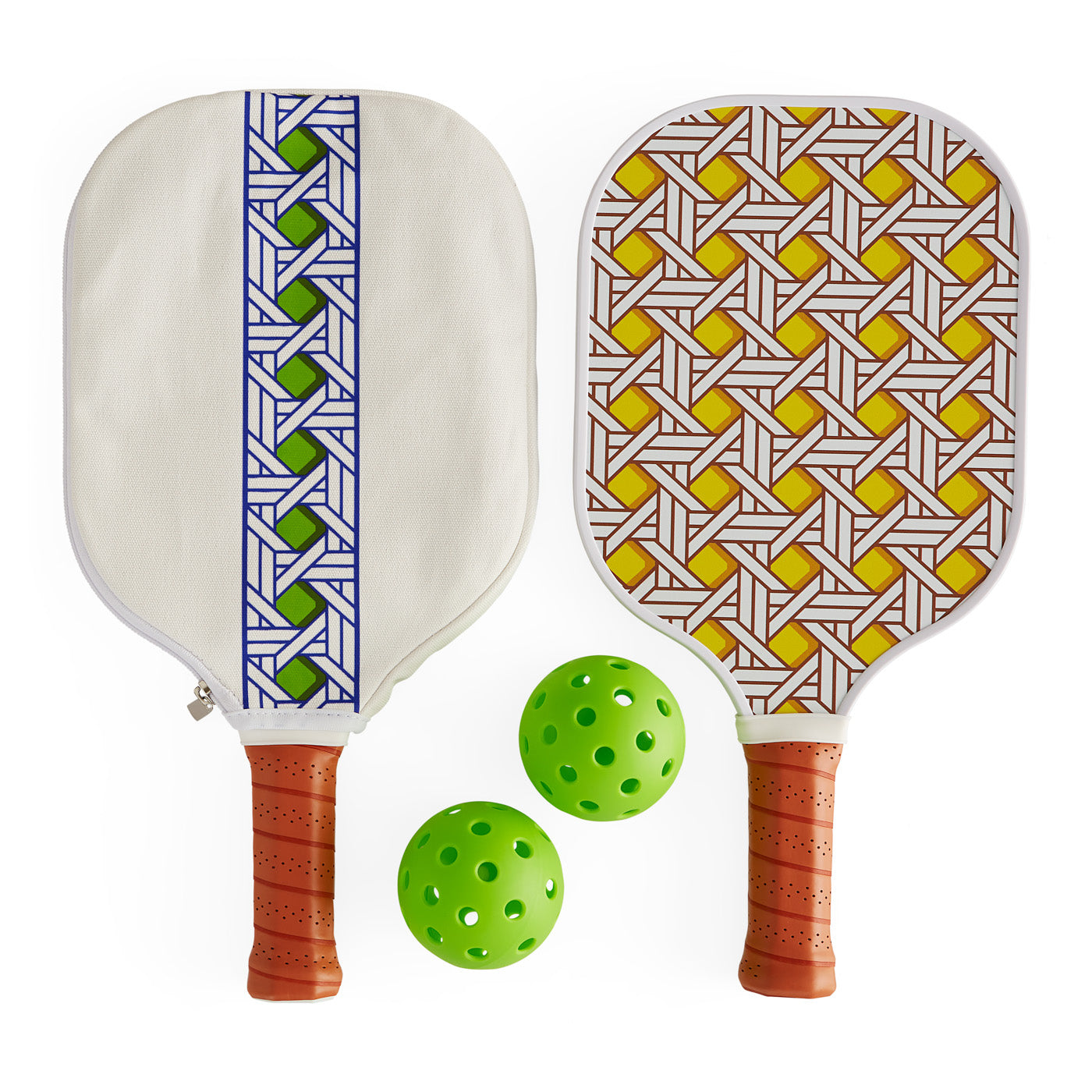 Premium Basketweave Pickleball Set with Paddles & Balls - Outdoor & Indoor Sports Equipment for Recreation, Fitness & Competitive Play