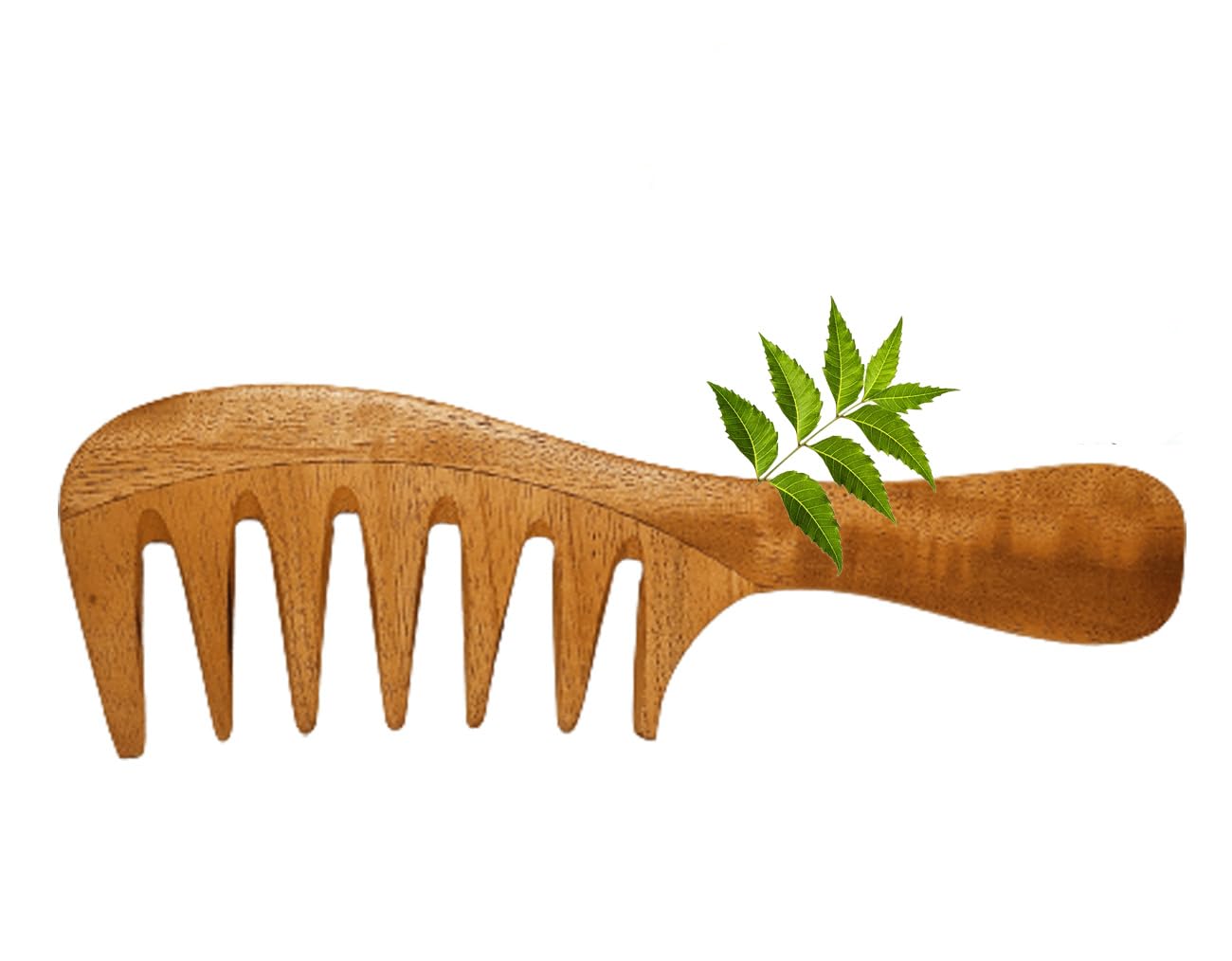 Rufiys Wide Tooth Comb for Curly Hair - Neem Wood Anti-Dandruff Hair Comb for Women & Men | Promotes Hair Growth | Perfect for Detangling Wet/Dry Hair, Styling Natural Curls & Scalp Massage