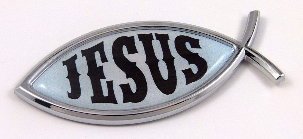 Jesus Fish Car Emblem - 3D Chrome Christian Sticker for Auto Decoration