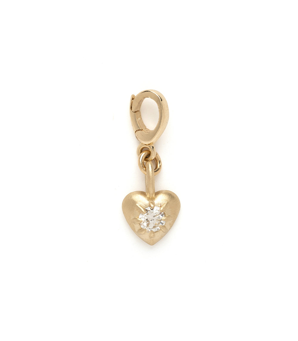 Mini Heart Shape Diamond Charm Pendant - Elegant 14K Gold Necklace for Women, Perfect Gift for Valentine's Day, Anniversary & Romantic Occasions