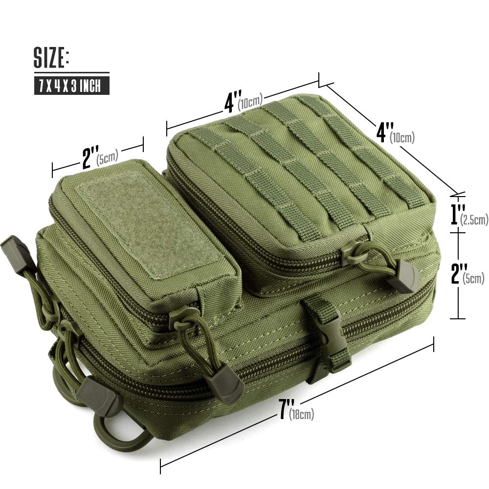 Tactical MOLLE Utility Pouch - EDC Tool Organizer & Phone Holder | Compact Waist Pack for Medical IFAK, Outdoor Gear & Everyday Carry | Perfect for Hiking, Camping & Emergency Preparedness