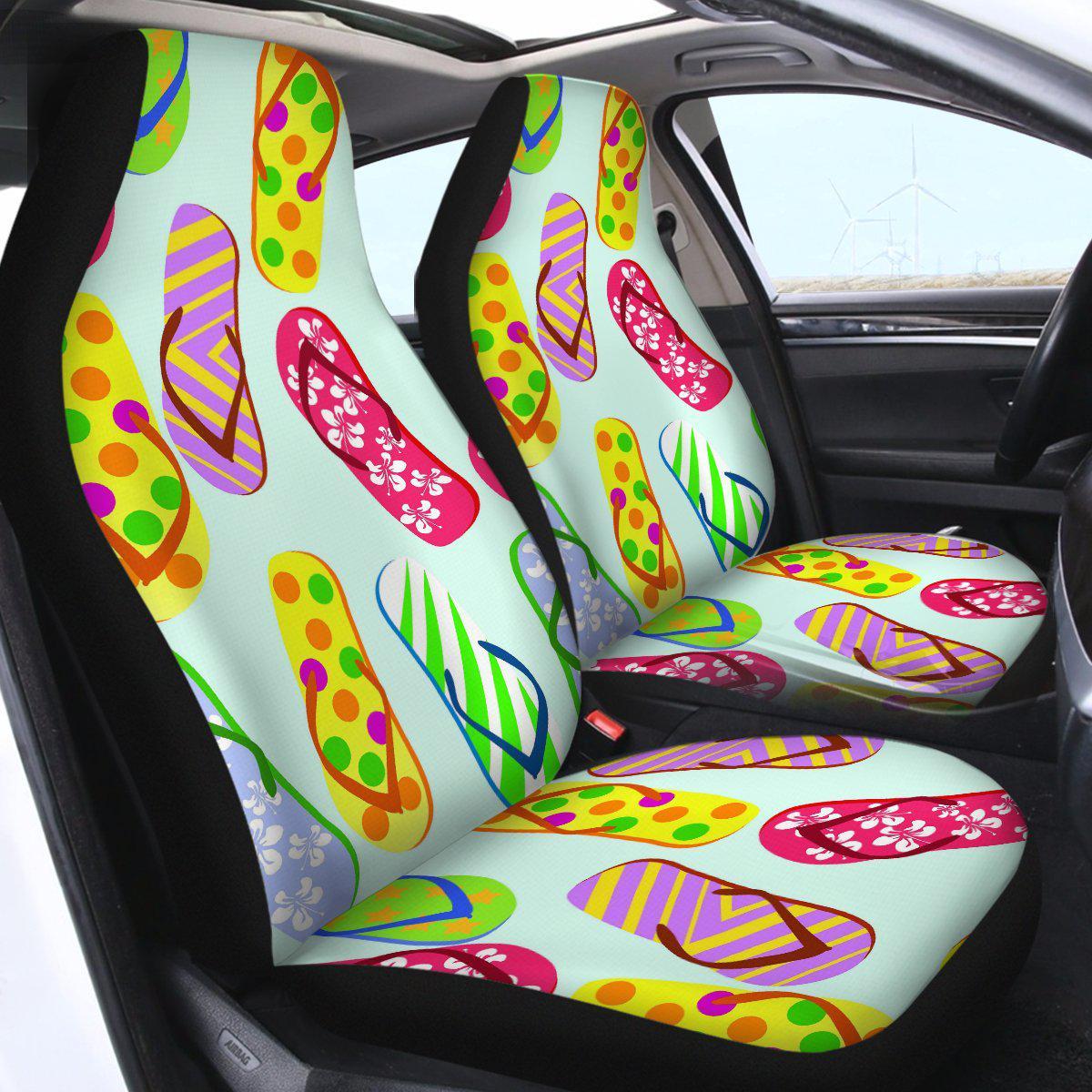 Flip Flop Kinda Girl Car Seat Cover - Waterproof & Non-Slip Protection for Women's Vehicles - Perfect for Beach Trips, Road Trips & Summer Driving