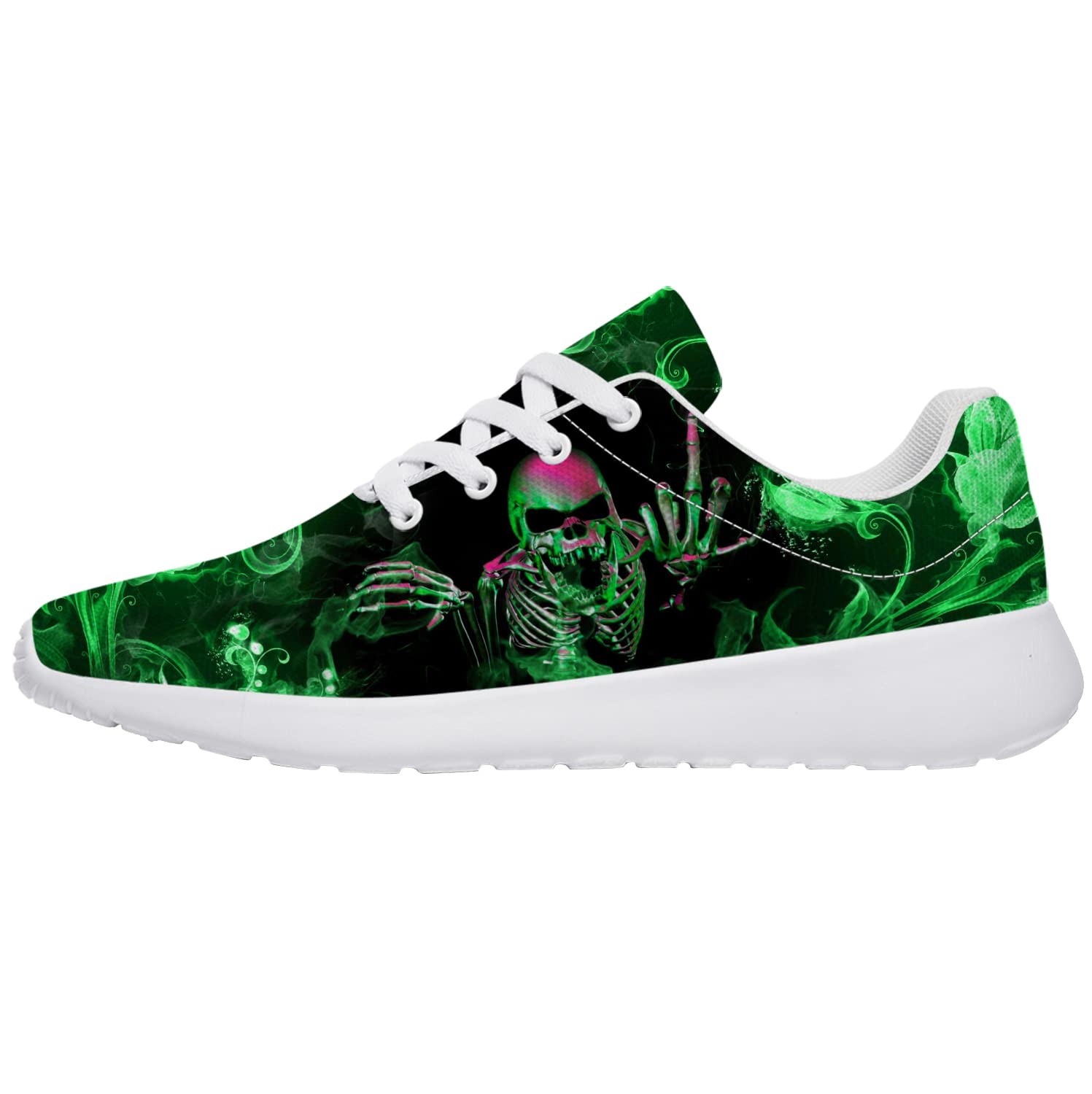 **Gothic Skull Printed Athletic Running Shoes for Men & Women - US Size 12 - Unisex Sneakers for Tennis, Gym & Casual Wear - Perfect Gift for Boys & Girls**    *(Use Case: Ideal for running, gym workouts, tennis, or everyday streetwear with a bold gothic style.)*