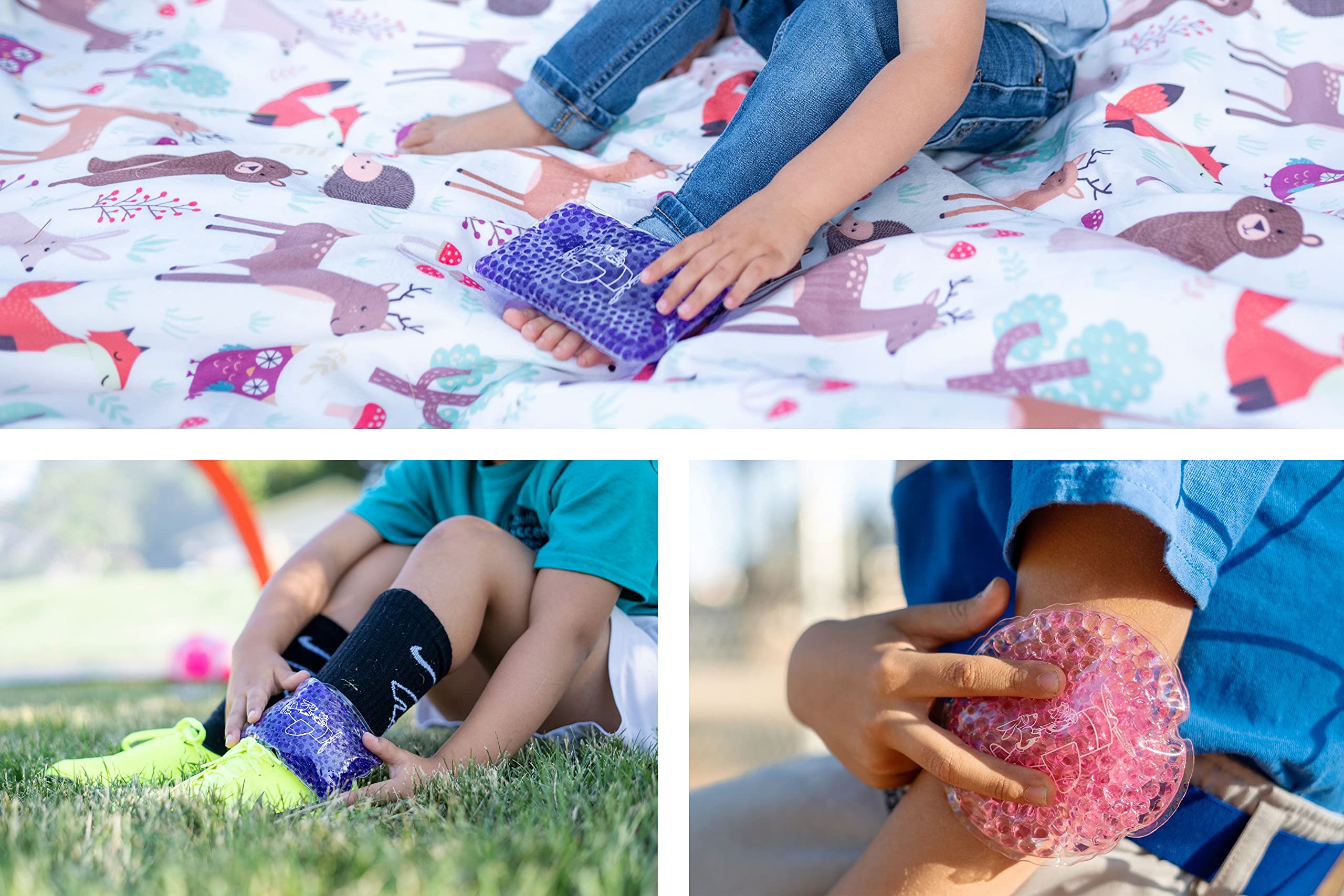 Reusable Kids Ice Pack for Injuries - Soft Gel Cold Hot Therapy Pack, Boo Boo Buddy for Pain Relief (Perfect for Bumps, Bruises, Fevers & First Aid Kits)