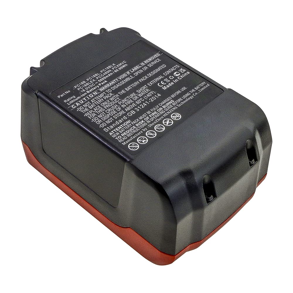 Synergy Digital 18V 5000mAh Li-ion Replacement Battery for Porter Cable PCC489N Power Tools - Ultra High Capacity, Long Lasting Performance - Perfect for Drilling, Sawing, and DIY Home Improvement Projects