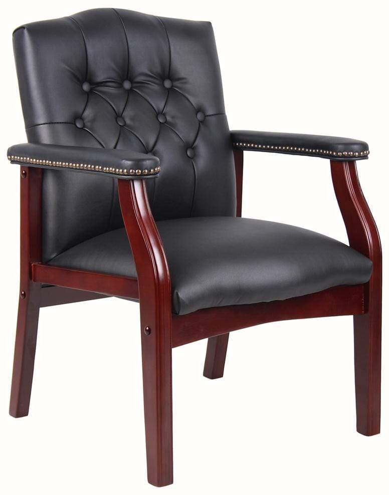 Boss Traditional Hardwood Frame Visitor Chair [B959] - Elegant Office Reception Seating for Guests & Waiting Areas