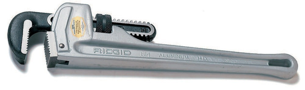 Ridgid 14-Inch Aluminum Straight Pipe Wrench 31095 - Heavy-Duty Plumbing Tool for Professional Pipe Fitting & Repair