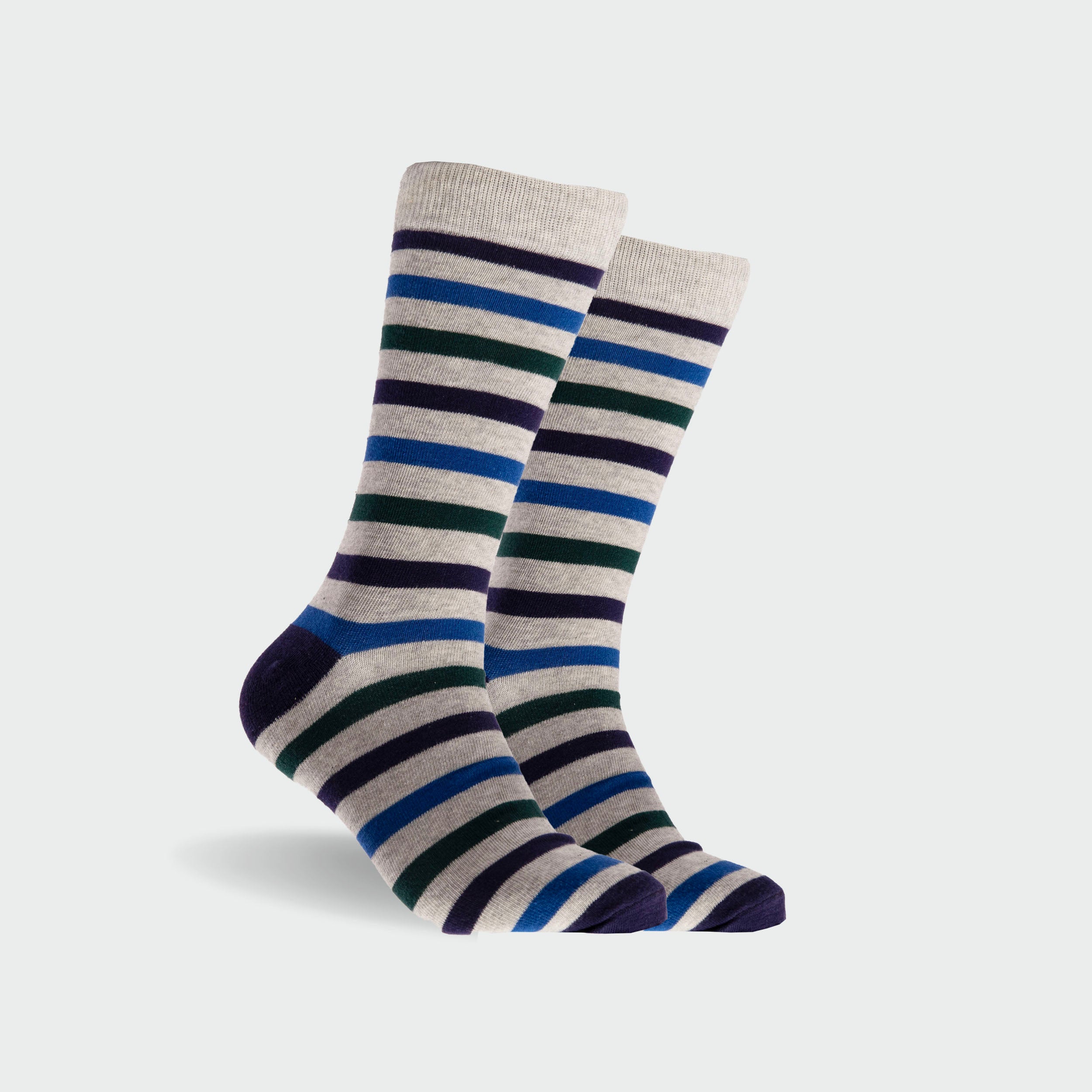 Men's Fashion Cotton Crew Socks 5-Pack - Soft Breathable Casual Socks for Everyday Wear, Work, Gym & Travel - Blue