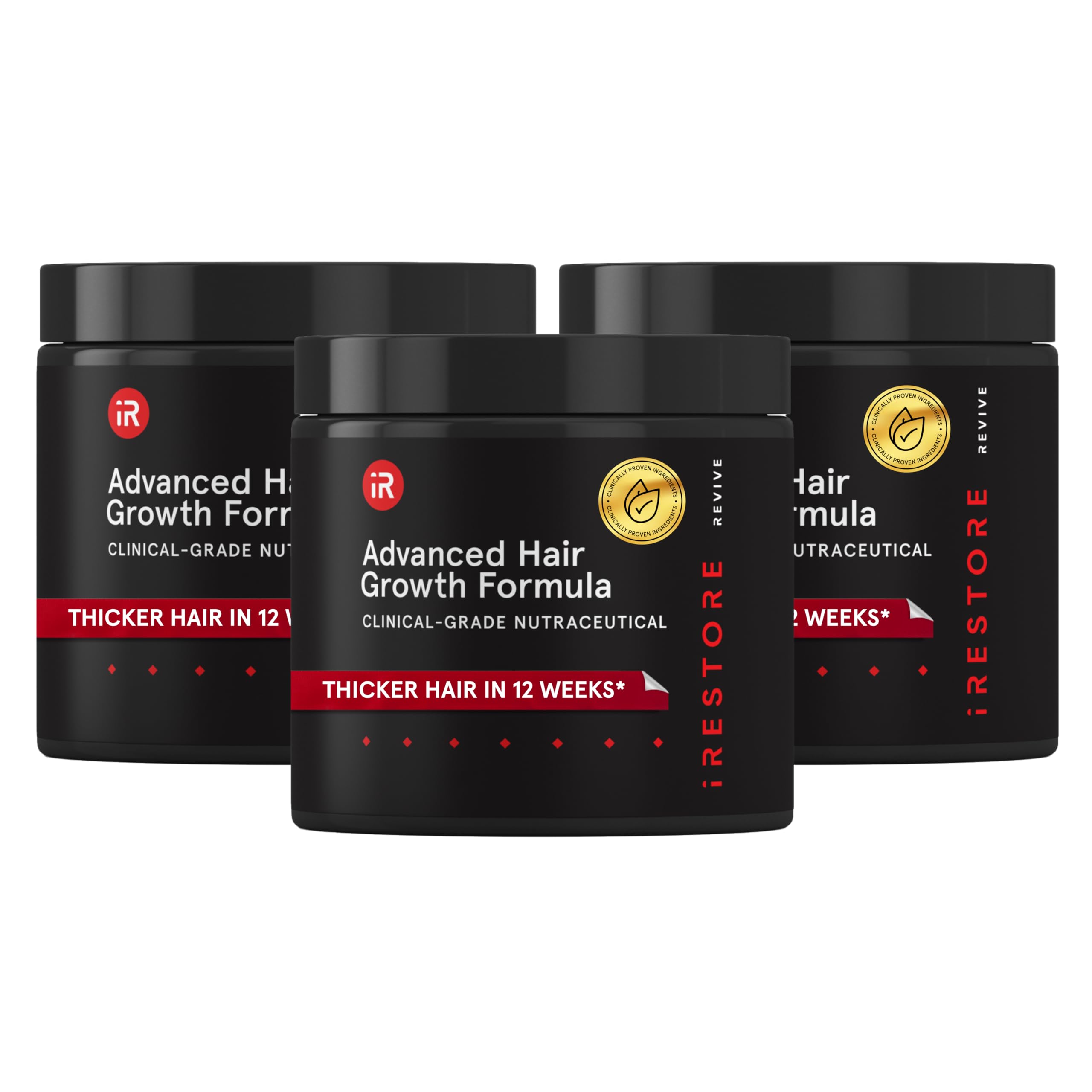 iRESTORE Advanced Hair Growth Supplement for Women - Hair Vitamins for Faster Hair Regrowth, Thicker & Healthier Hair | Best for Hair Loss & Thinning | 3 Pack (1 Month Supply Each) | Perfect for Postpartum, Stress-Related & Age-Related Hair Thinning | Promotes Stronger, Shinier Hair Naturally