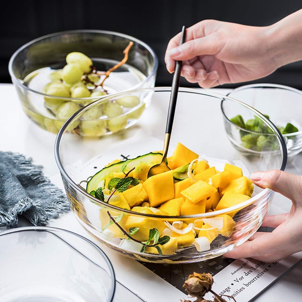 Heat-Resistant Tempered Glass Mixing Bowl Set - 3 Sizes (Small, Medium, Large) for Dinner, Appetizers, Fruit Salad & Desserts | Durable, Dishwasher Safe & Shatterproof | Perfect for Kitchen, Dining & Entertaining