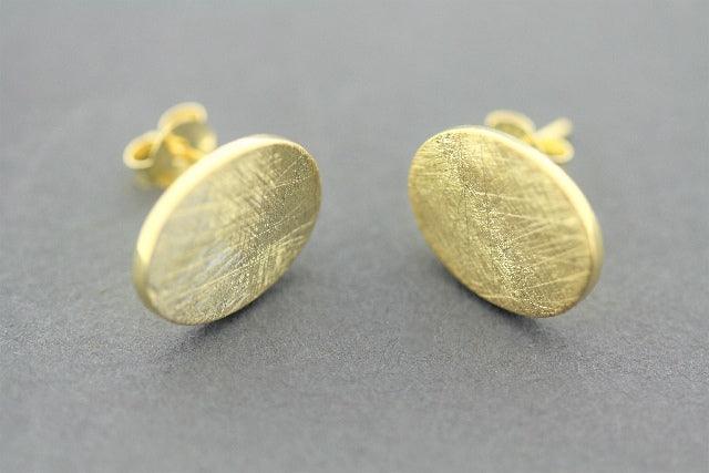 22K Gold Over Silver Oval Stud Earrings for Women - Elegant & Hypoallergenic Jewelry for Parties, Weddings & Everyday Wear