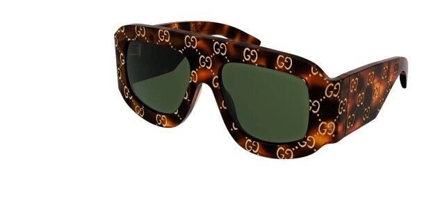 Gucci GG 0983S 002 Havana Green Oversized Square Sunglasses for Men - UV Protection, Luxury Fashion Accessory for Summer, Beach & Outdoor Activities