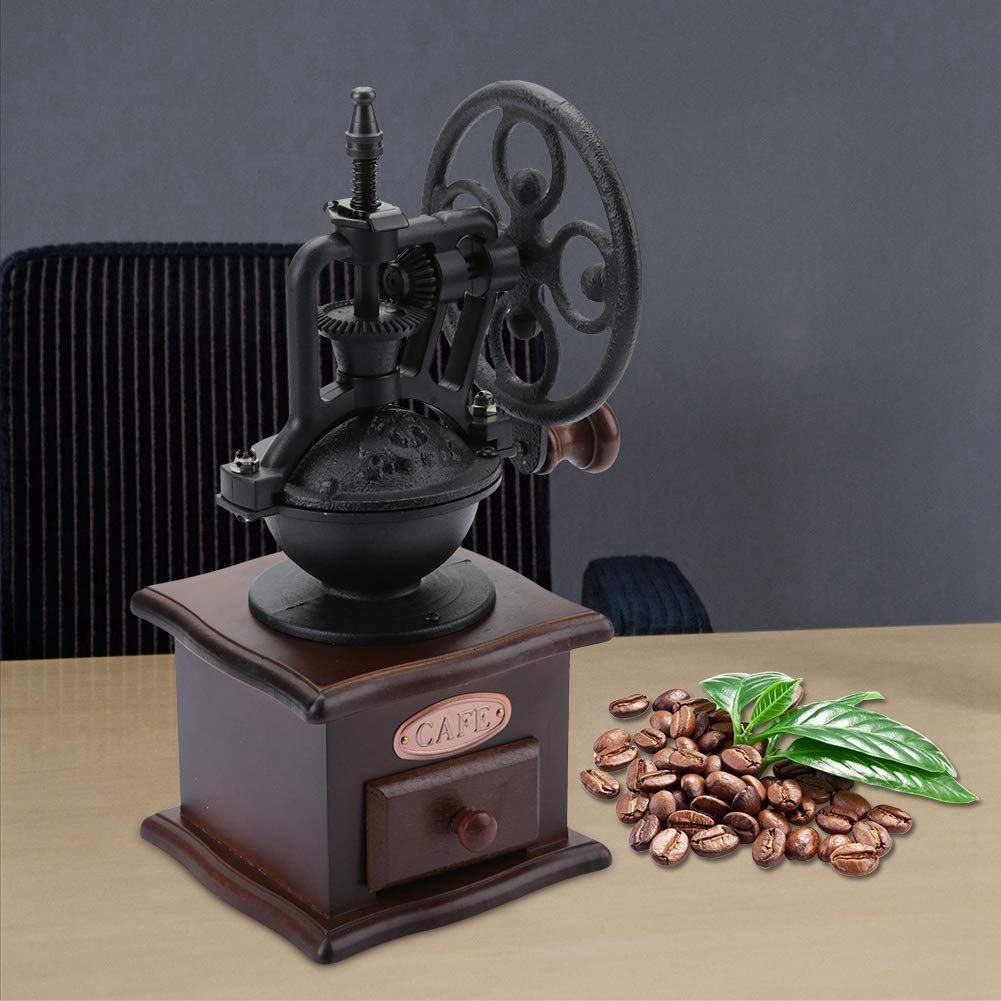 Vintage Manual Coffee Grinder - Retro Hand Crank Coffee Bean & Spice Mill with Adjustable Coarseness - Perfect for Home Brewing, Camping & Gifts