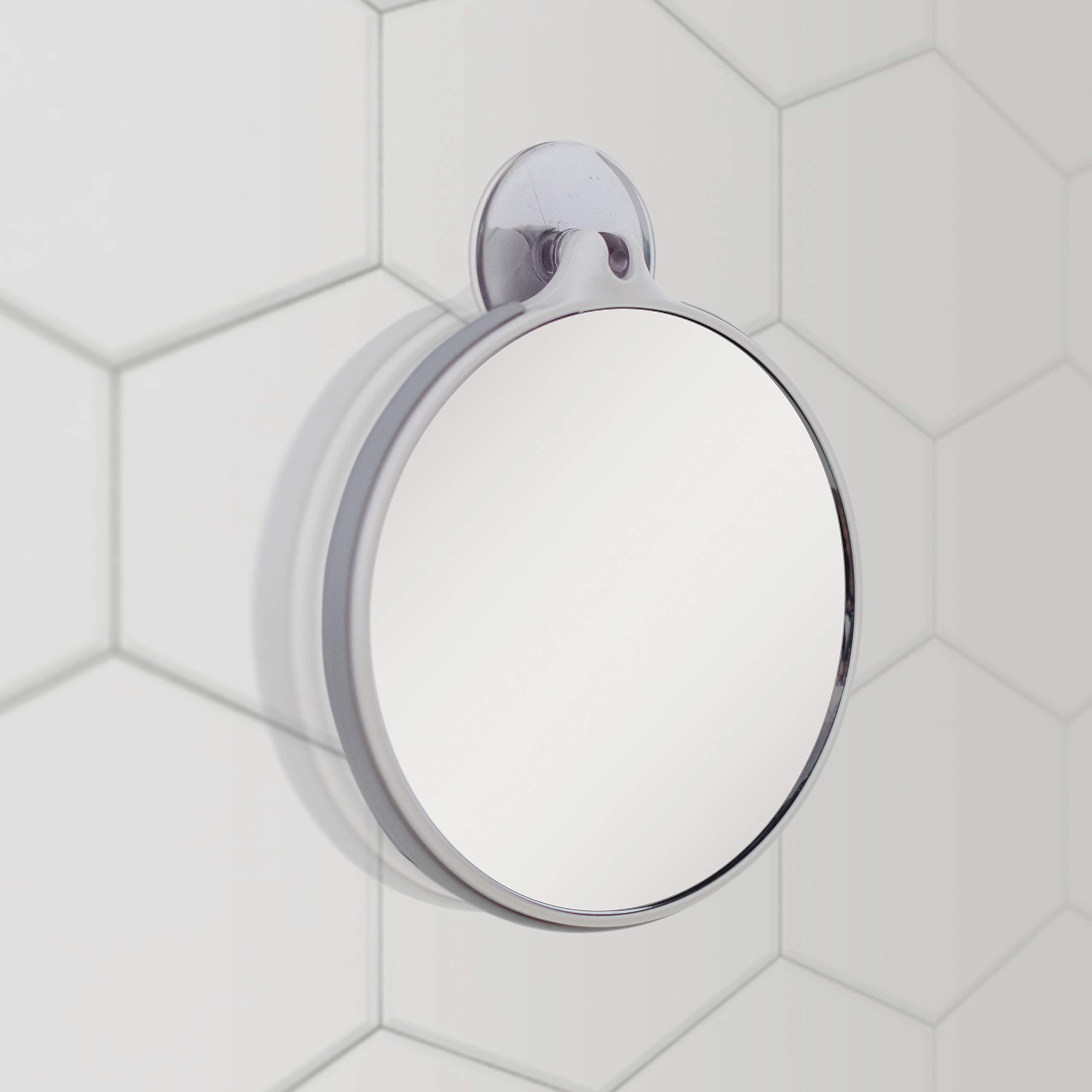 Zadro 10X/5X Dual-Sided Magnifying Makeup Mirror - Lightweight Travel Mirror with Suction Cup, Clear Acrylic in Gray/White - Perfect for Home Vanity, Travel & Professional Makeup Artists