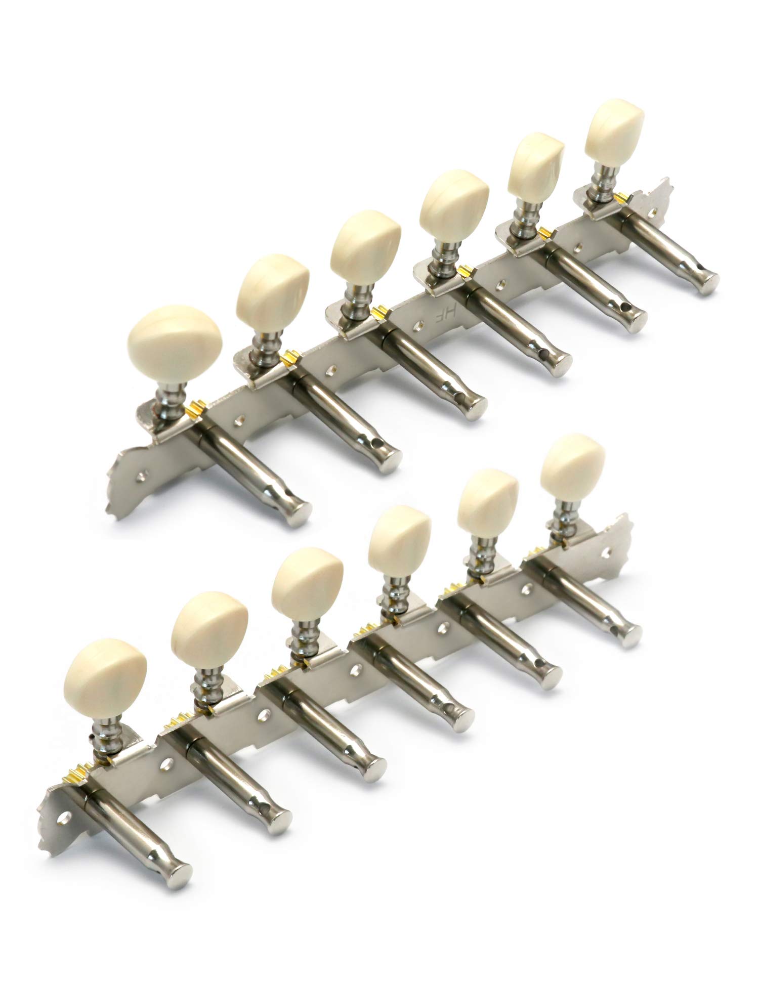 Metallor 12-String Acoustic Guitar Tuning Pegs - Chrome Plated Machine Heads (6L 6R) for Precise Tuning | Perfect for Guitar Maintenance & String Replacement | Ideal for Musicians, Luthiers & Guitar Enthusiasts