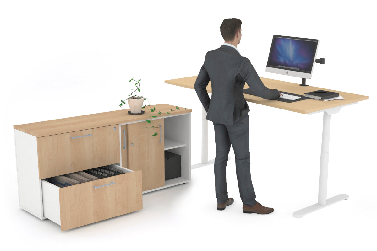 Flexi Premium Height Adjustable Standing Desk - 1600L x 700W Electric Ergonomic Workstation for Home Office & Executive Settings - Perfect for Remote Work & Productivity Boost