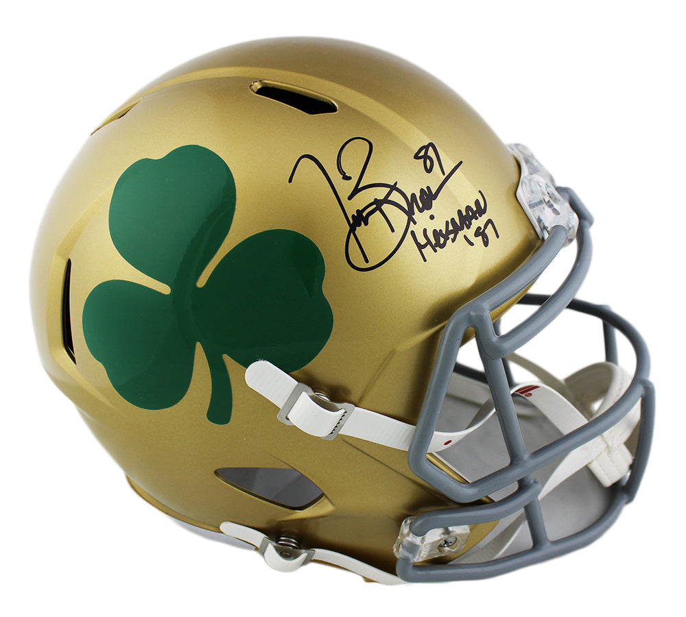 Tim Brown Autographed Notre Dame Fighting Irish NCAA Football Helmet with 