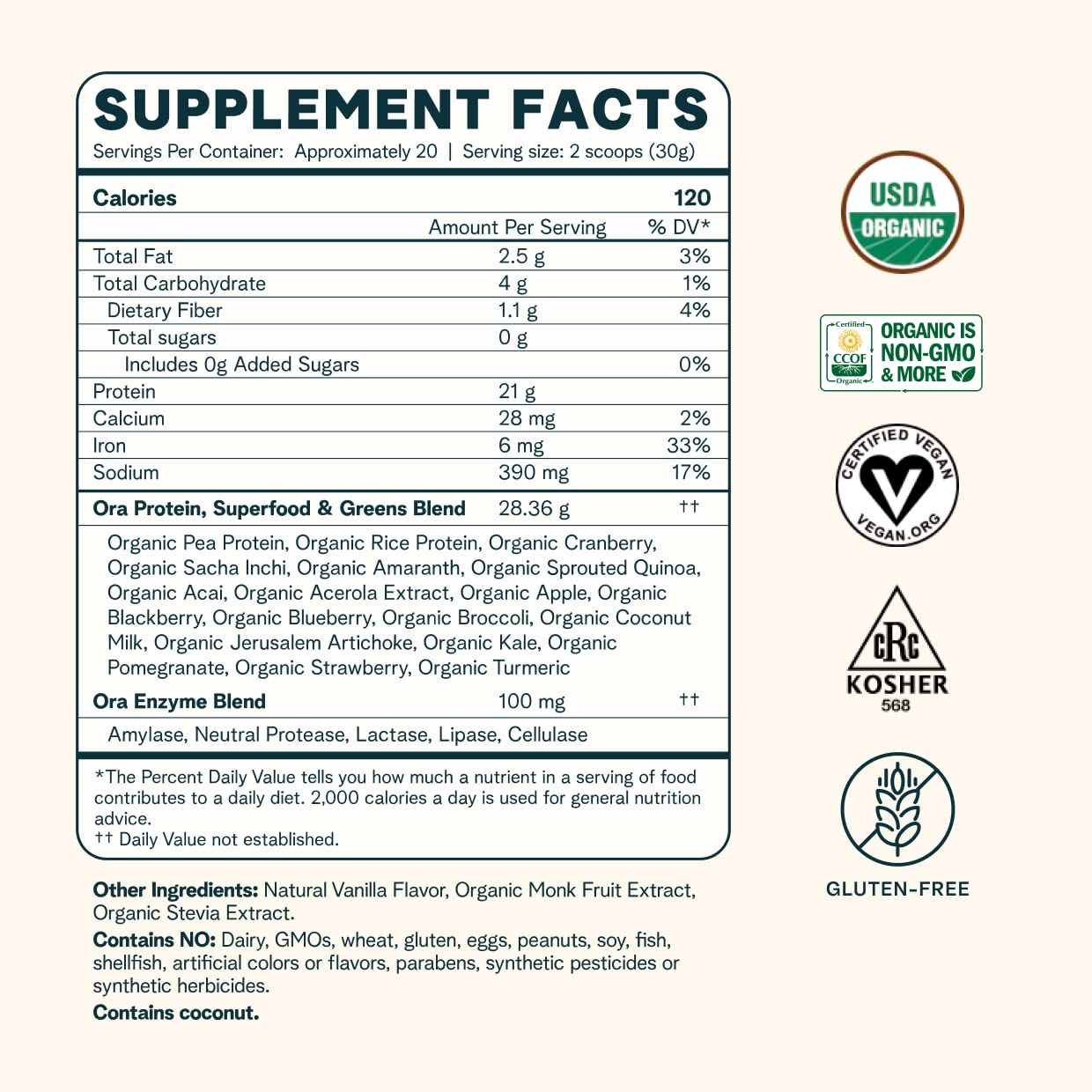 Ora Organic Superfood Greens Powder & Plant-Based Protein Bundle - Citrus & Vanilla Flavors, 30+20 Servings | Vegan, Gluten-Free Supplement for Smoothies, Energy Boost & Post-Workout Recovery