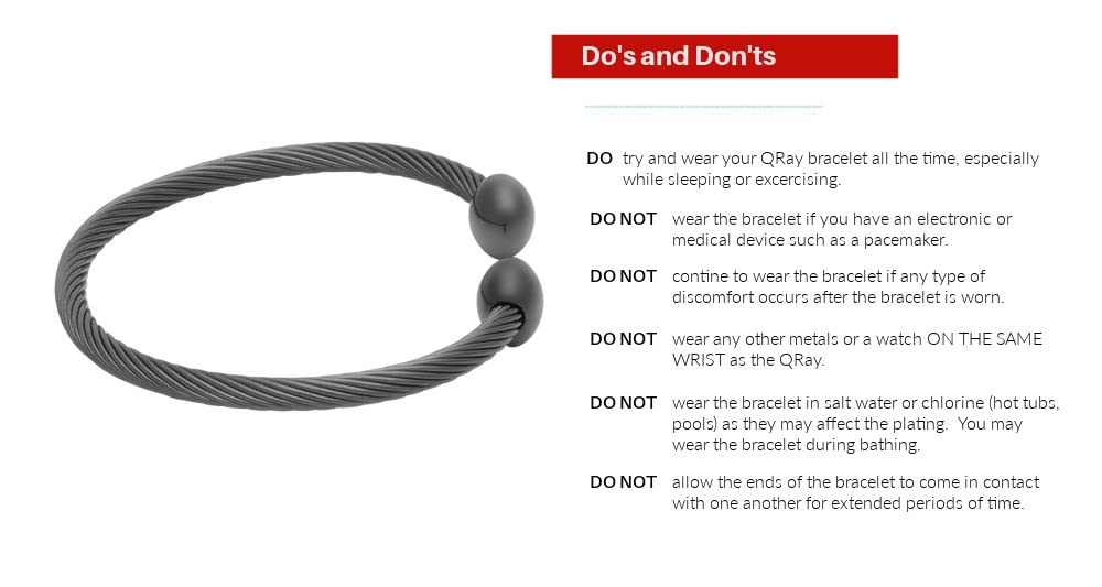 QRAY Gun Metal Deluxe Golf & Athletic Bracelet for Men & Women - C-Shaped Health & Wellness Magnetic Bracelet for Sports, Fitness & Everyday Wear