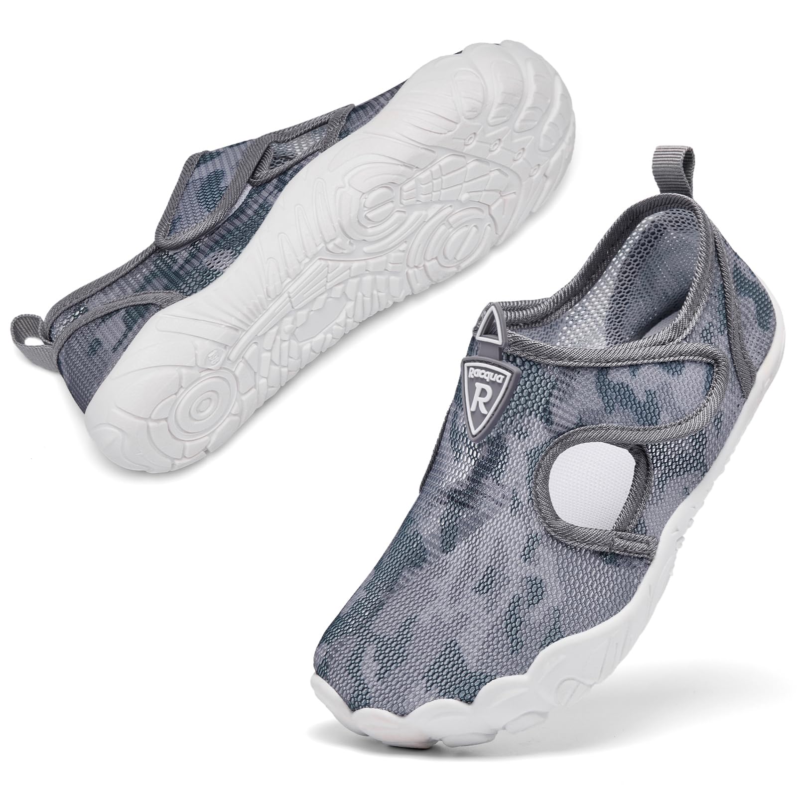Racqua Kids Water Shoes for Boys & Girls - Breathable Quick Dry Beach Swim Shoes for Toddler & Youth - Perfect for Pool, Beach, Water Park & Summer Activities