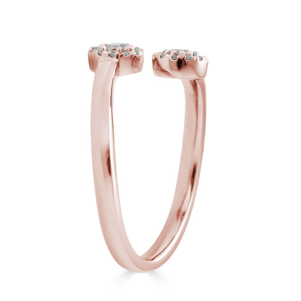 14K Gold 0.20 Carat Diamond Double Halo Circle Ring for Women - Elegant Wedding Band, Anniversary Gift & Everyday Jewelry