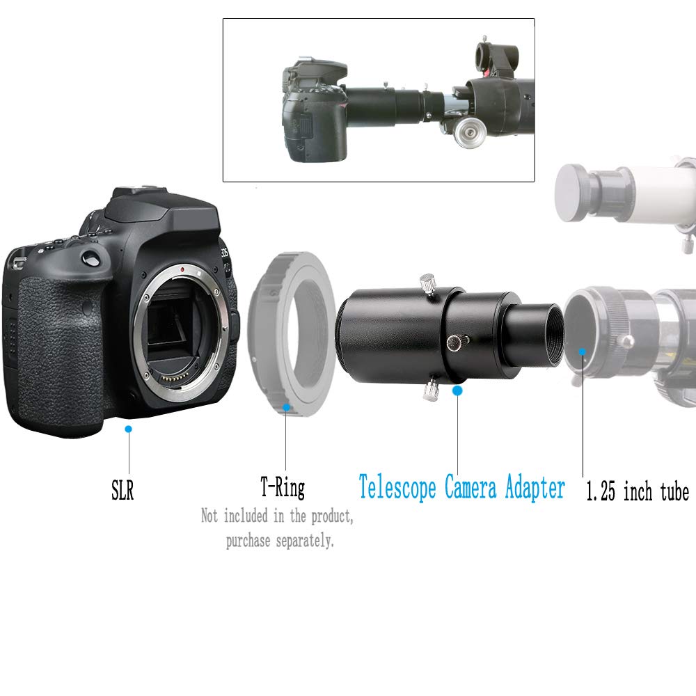 Variable Extension Telescope Camera Adapter for DSLR & SLR Cameras | Prime Focus & Eyepiece Projection Photography | Perfect for Astrophotography & Moon Photography