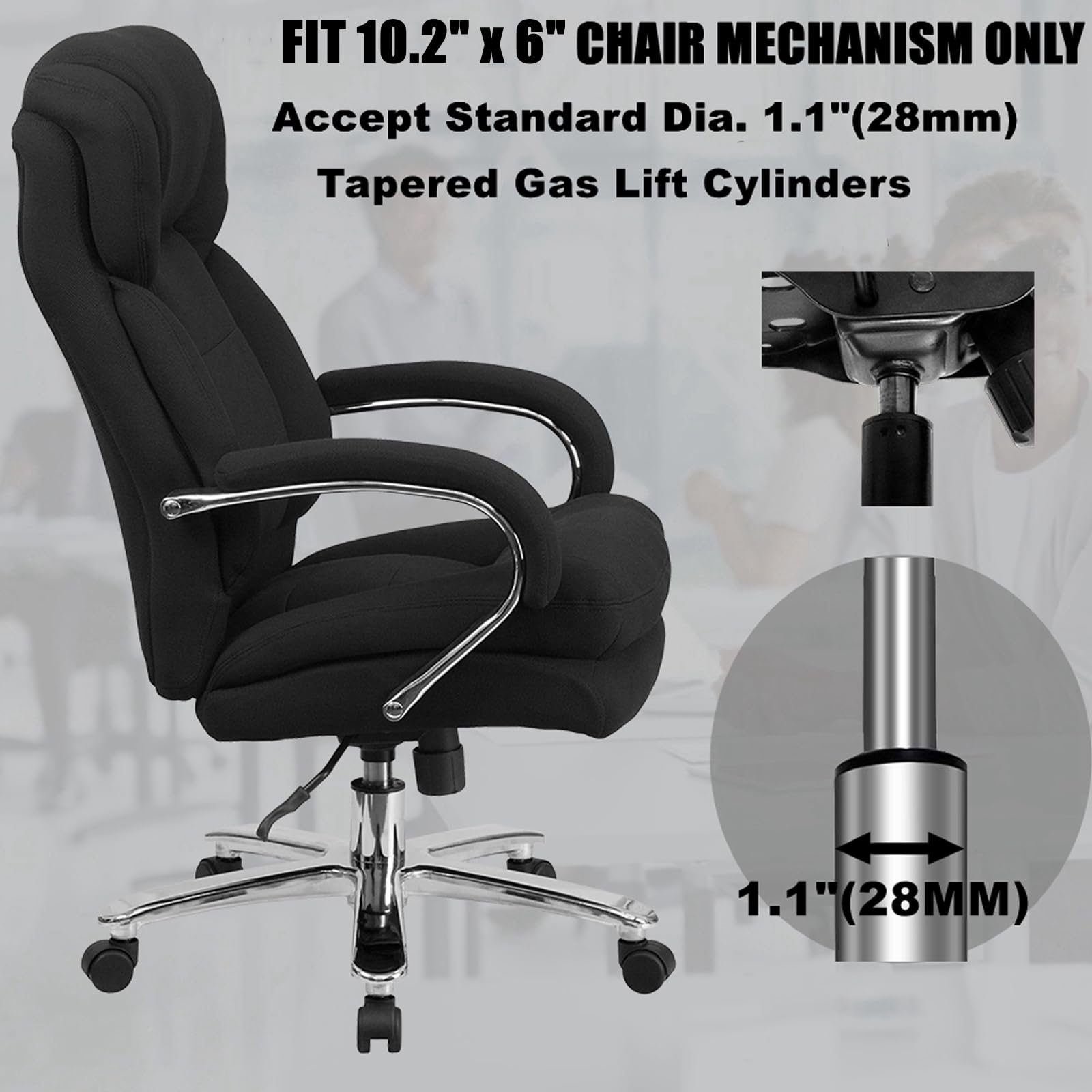 Heavy Duty 500LBs Office Chair Tilt Mechanism Replacement - Swivel Tilt Base with 6