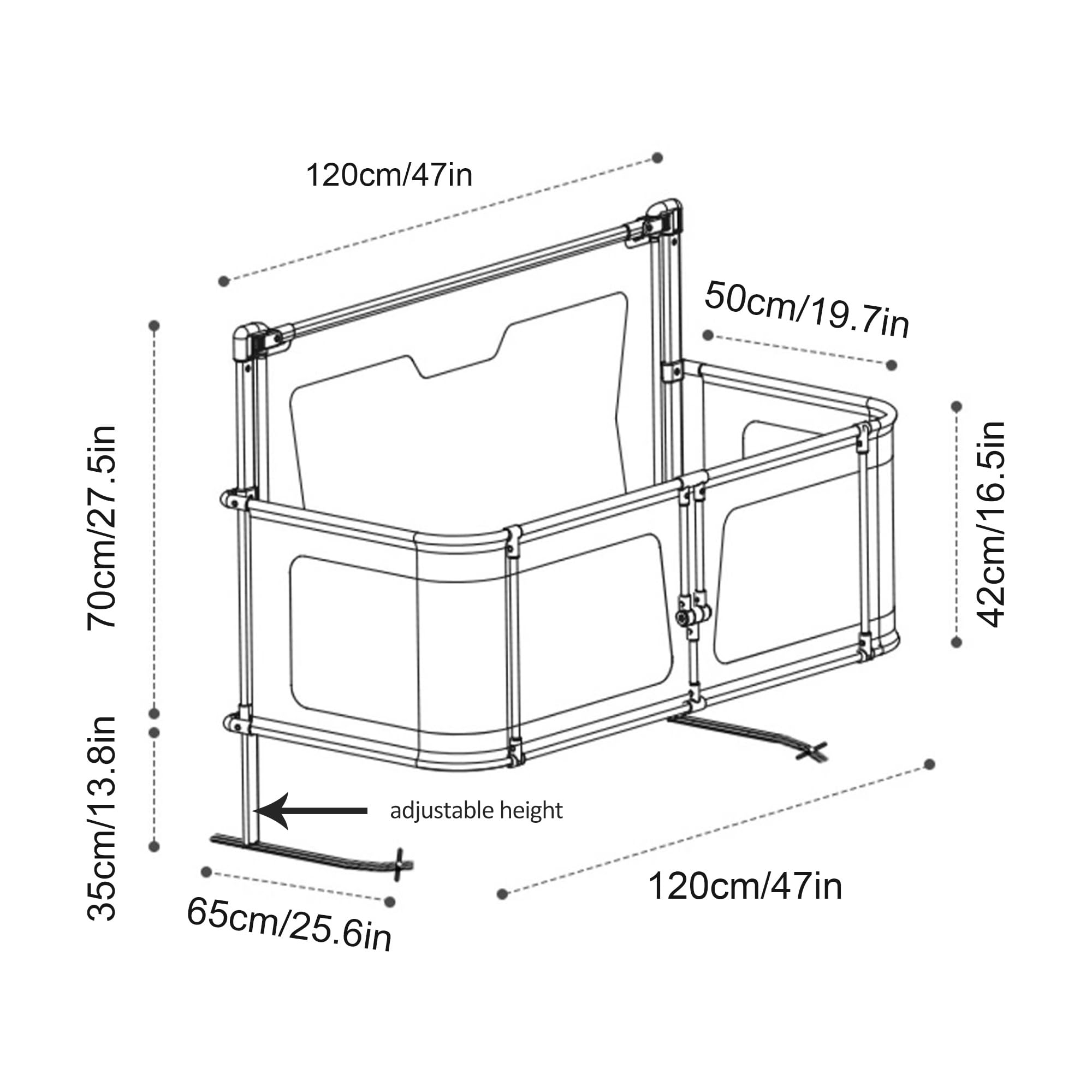 3-in-1 Baby Bedside Sleeper Crib | Breathable Bassinet with Mesh Windows | 120x50cm Co-Sleeping Crib for Newborns & Infants | Perfect for Safe Nighttime Feeding & Parent-Baby Bonding