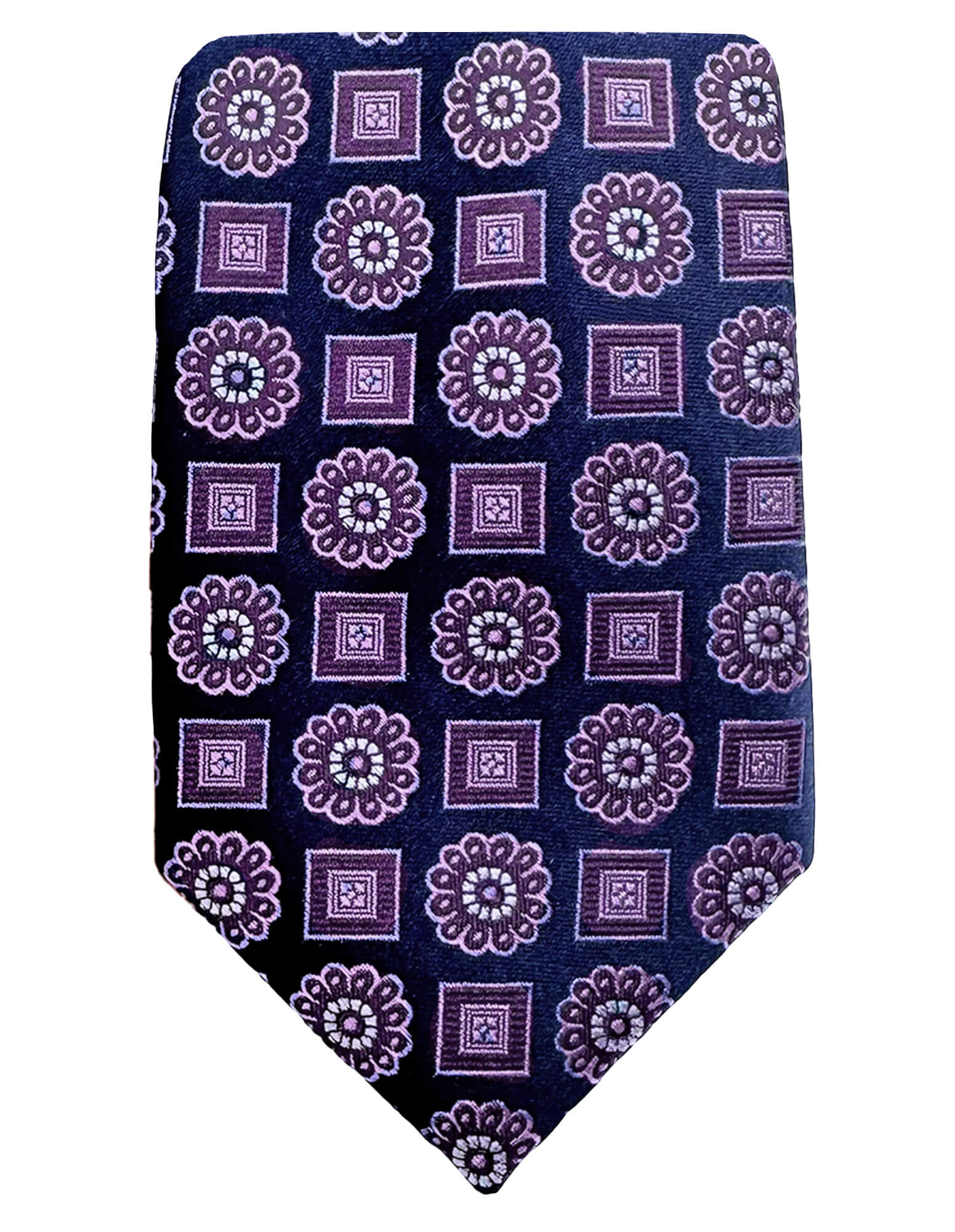 DÉCLIC Harold Purple Patterned Tie for Men - Elegant Silk Necktie for Business, Wedding & Formal Occasions