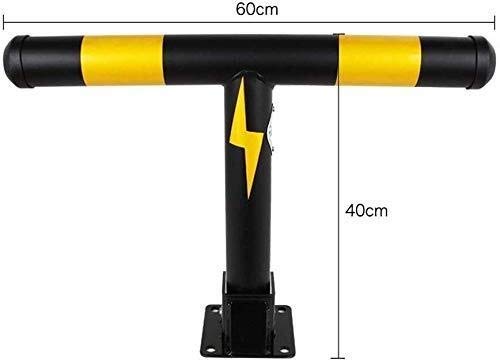 Heavy Duty Parking Lock - Vehicle Parking Barrier Bollard, T-Shaped Parking Pile with Thick Spacer Block, Durable Private Parking Pillar (Black) - Perfect for Driveways, Garages & Commercial Parking Lots