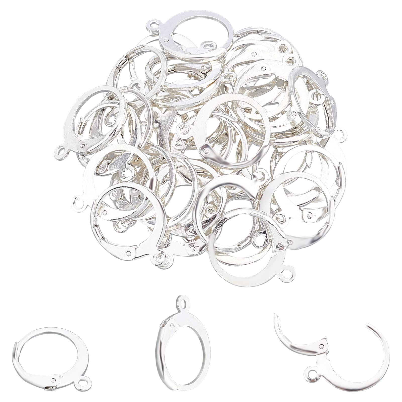 UNICRAFTALE 40pcs Hypoallergenic Stainless Steel Earring Hooks - Silver Leverback Earring Findings for DIY Jewelry Making, Crafting & Earring Repair | Perfect for Handmade Earrings, Gifts & Jewelry Business