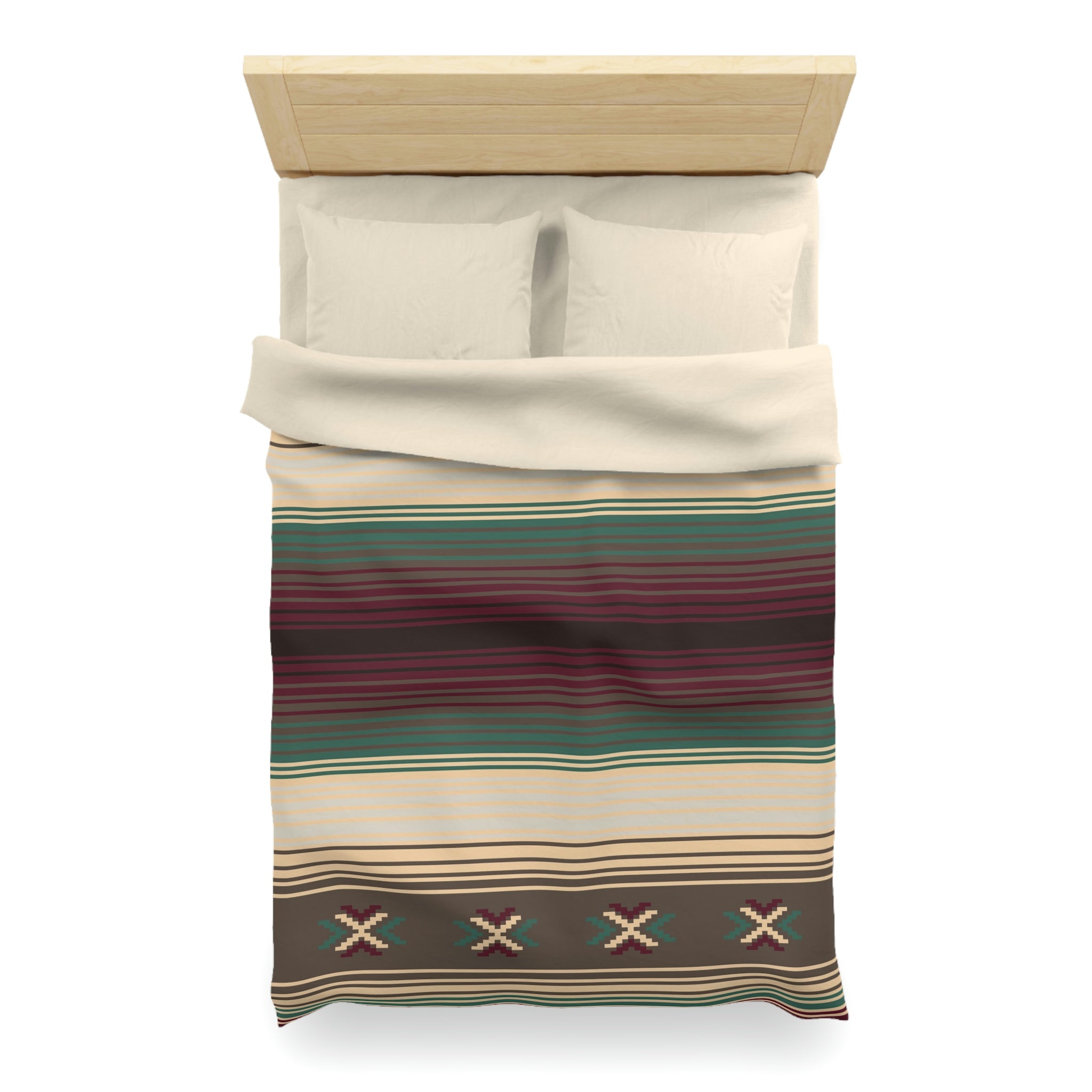 Southwestern Cross Trail Microfiber Duvet Cover - Rustic Cabin Decor Bedding Set for Cozy Cabin Retreats & Western-Themed Bedrooms