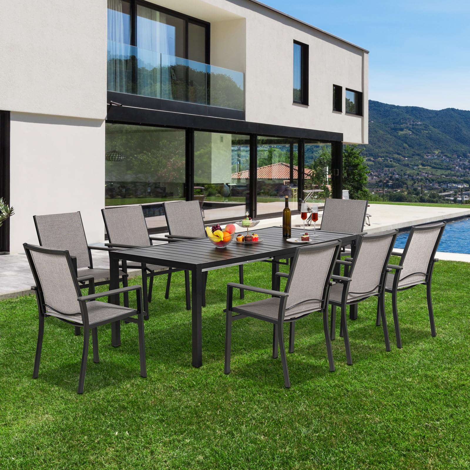 MEOOEM 2-Piece Patio Dining Chairs Set - Textilene & Metal Outdoor Chairs, Weather-Resistant Modern Garden Furniture for Backyard, Poolside & Deck Use