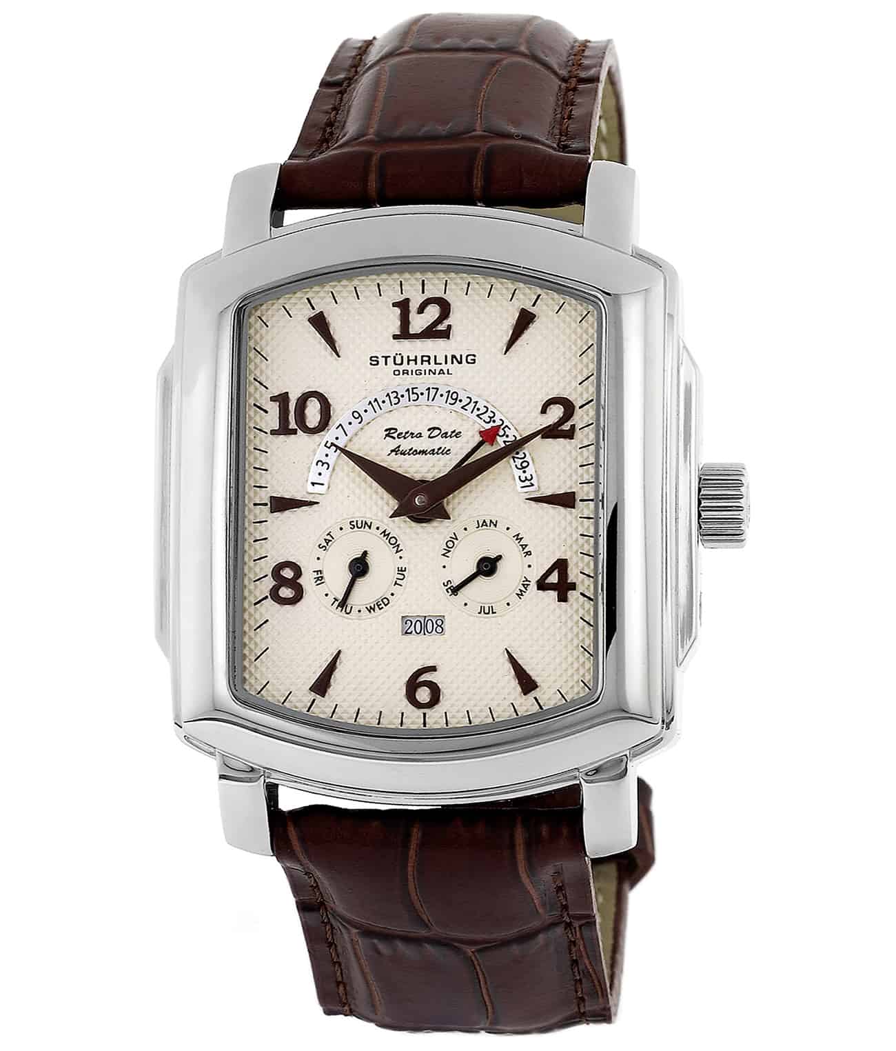 1776 Continental 26R 39mm Classic Men's Watch - Vintage Style Leather Strap Timepiece for Business & Formal Occasions