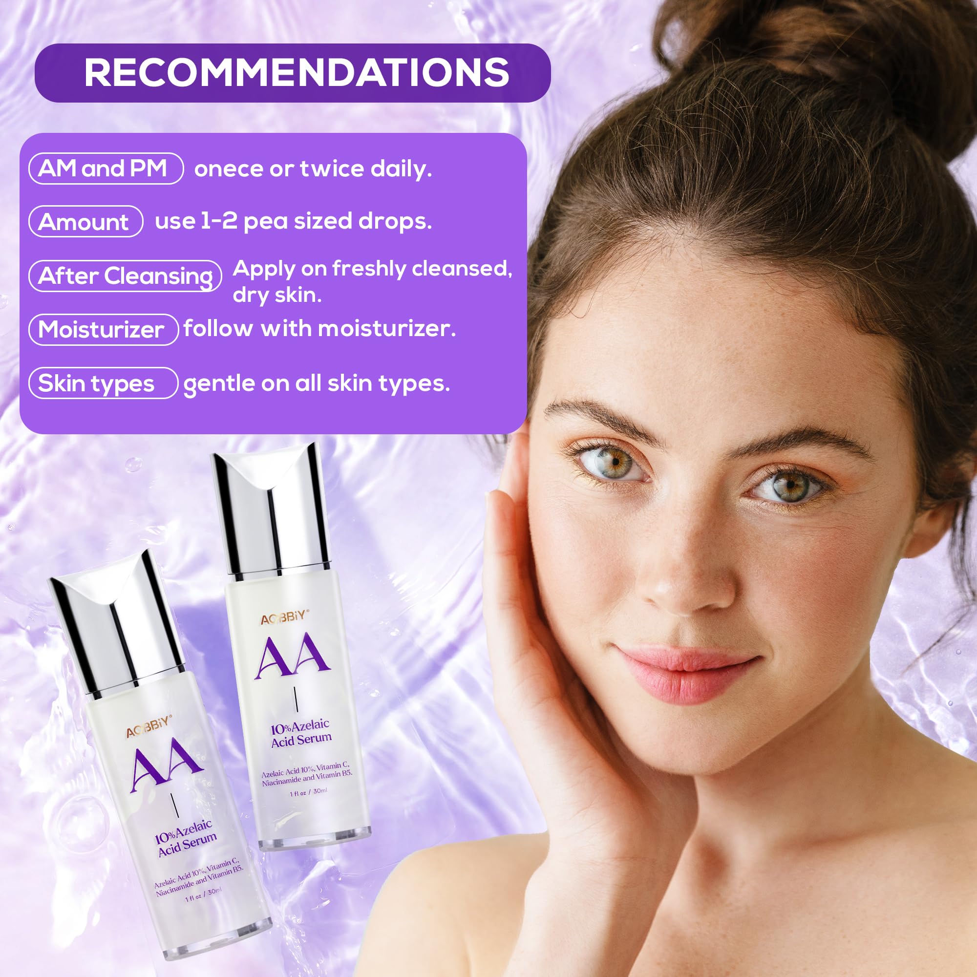 10% Azelaic Acid Serum for Acne Treatment & Skin Brightening - Rosacea Care with Niacinamide & Vitamin C - Redness Relief Facial Serum (1 Fl Oz/30ml) - Perfect for Morning & Night Skincare Routine