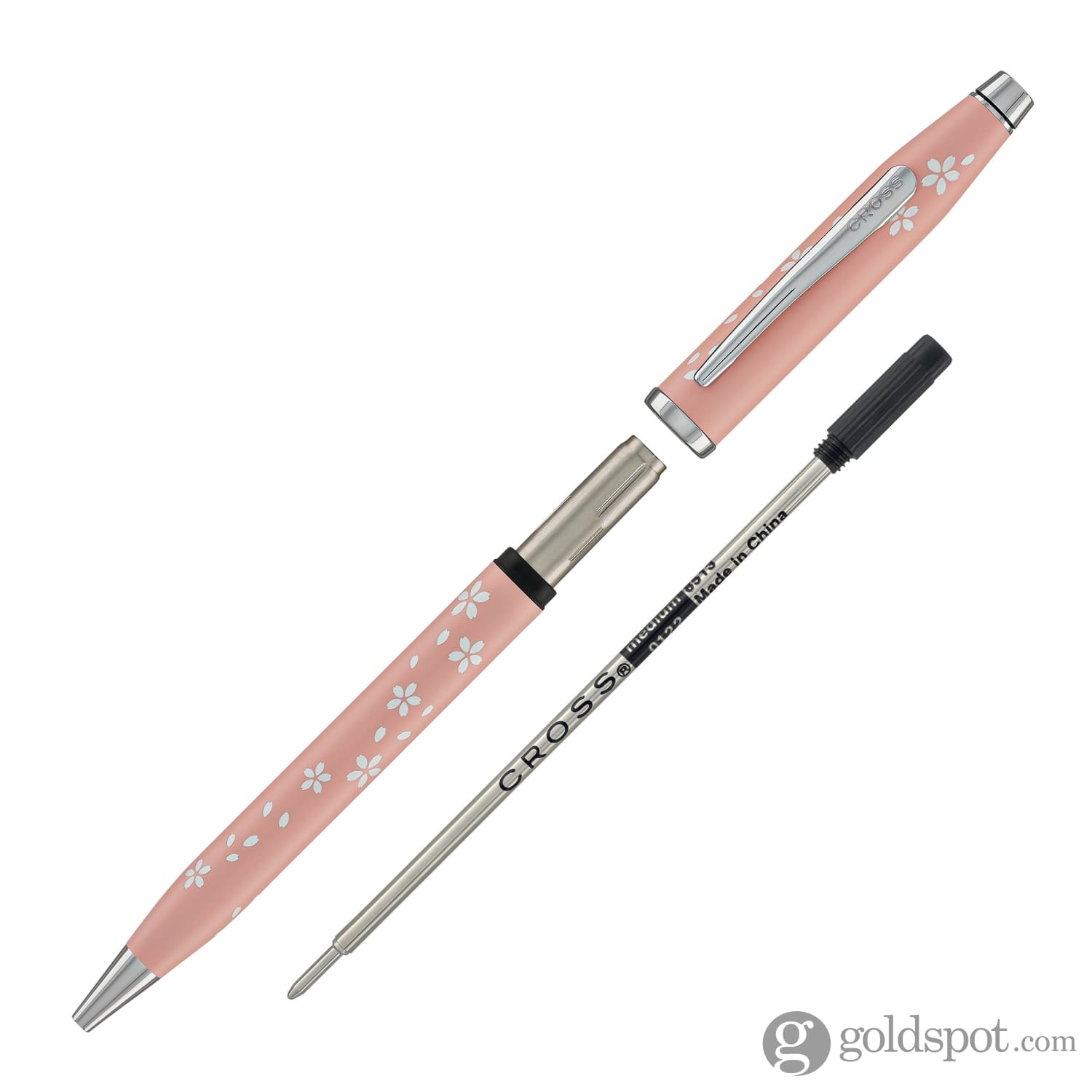 Cross Century II Cherry Blossom Ballpoint Pen - High Gloss Pink Lacquer & Chrome Finish - Elegant Writing Instrument for Office, Gifts & Special Occasions
