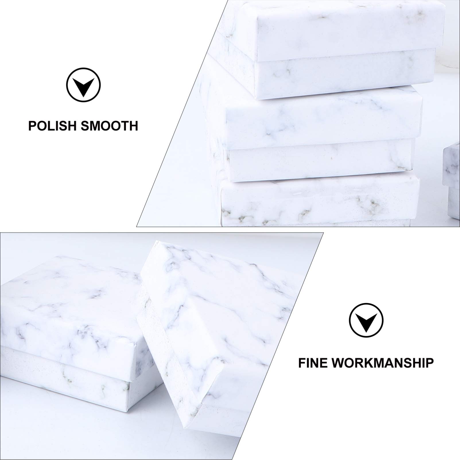 Cabilock Marble Jewelry Organizer Box - Square Cardboard Jewelry Storage Case for Women & Girls - Perfect for Rings, Necklaces, Earrings & Bracelets - Ideal for Travel, Gifts & Bedroom Vanity Organization