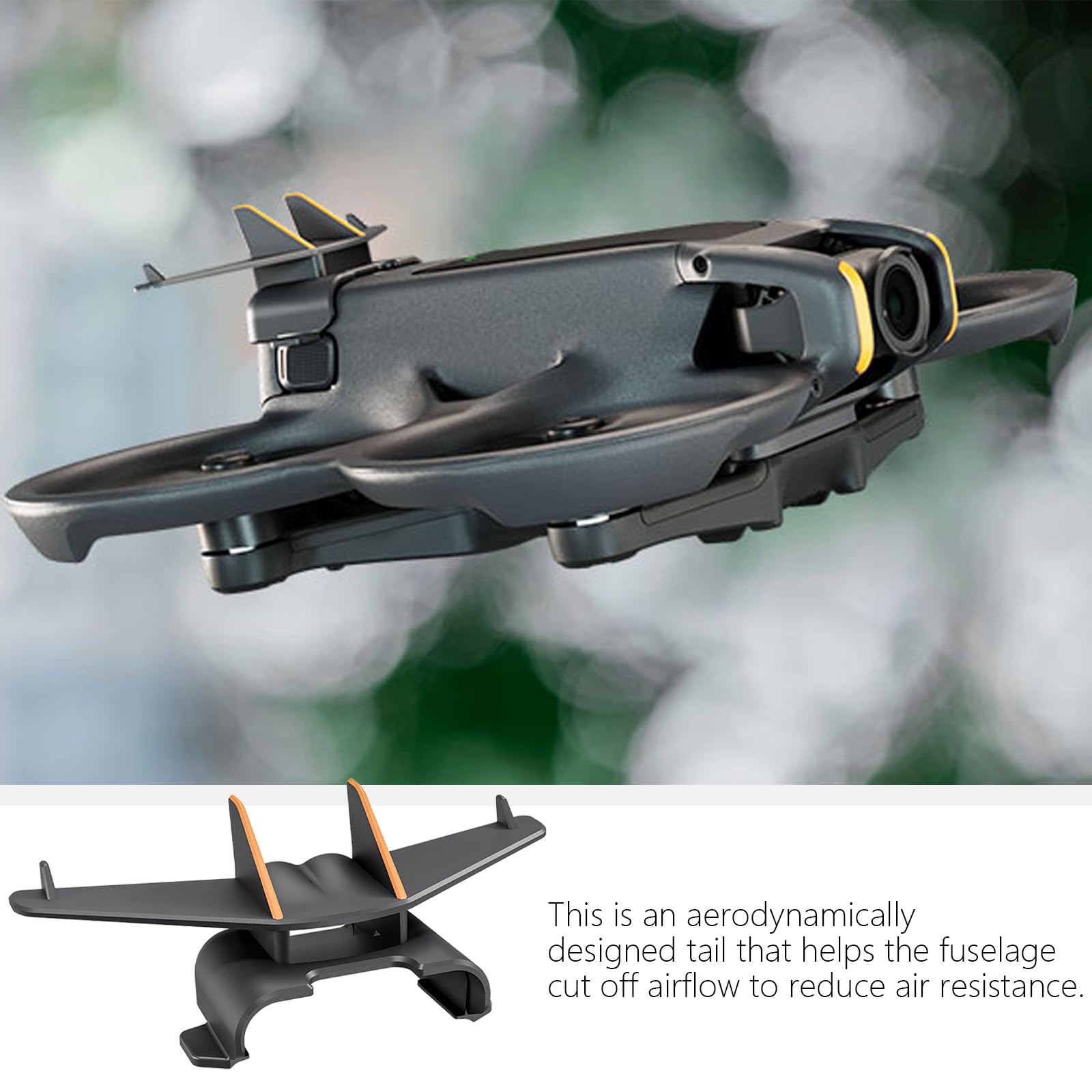 DJI Avata Drone Battery Cover - Protective Battery Case & Rear Fin for DJI Avata Drone Accessories - Perfect for Aerial Photography & FPV Racing