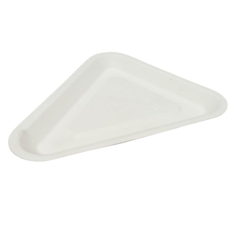Eco-Friendly 5 Inch Disposable Paper Plates - 50 Pack, Triangle White Sugarcane Plates for Cake, Snacks & Desserts | Perfect for Parties, Picnics & Catering Events