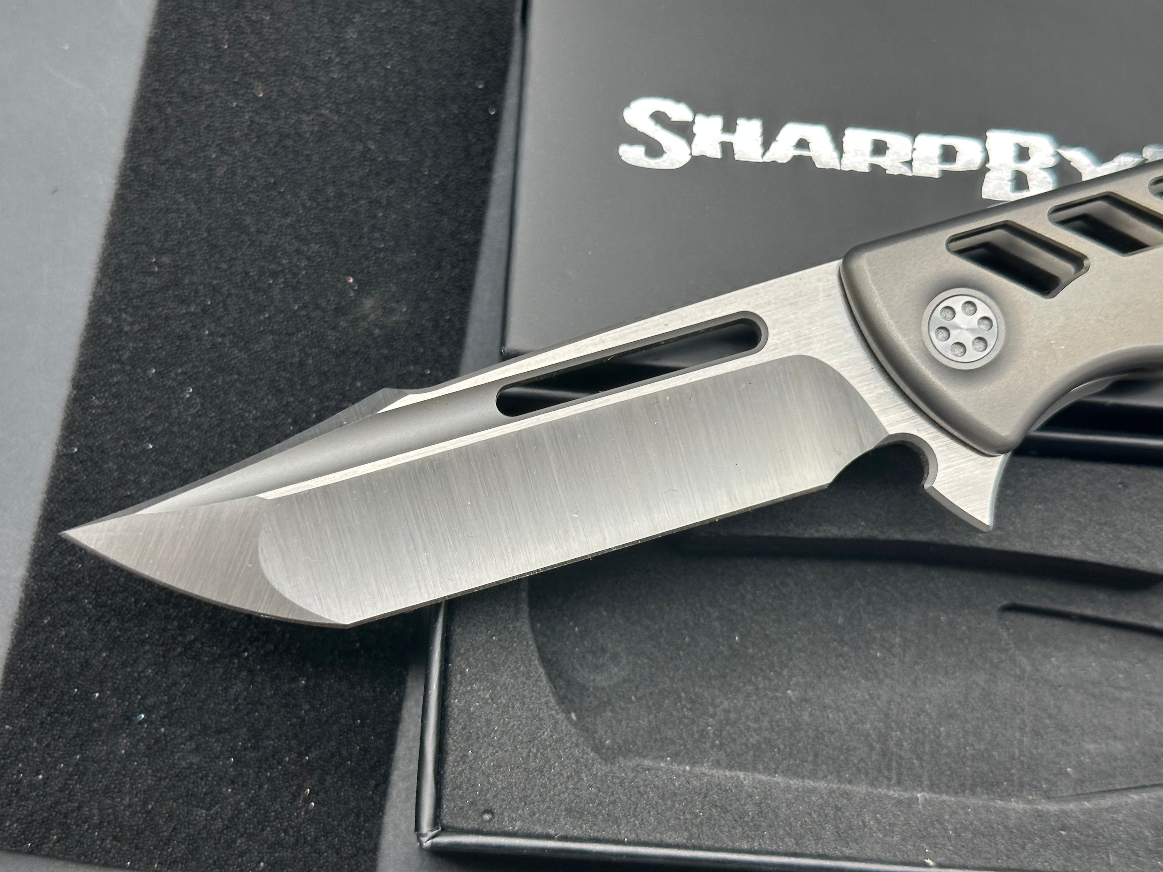 Sharp By Design Evo Typhoon Aspirated Titanium Knife - Premium EDC Folding Pocket Knife for Outdoor, Camping & Everyday Carry
