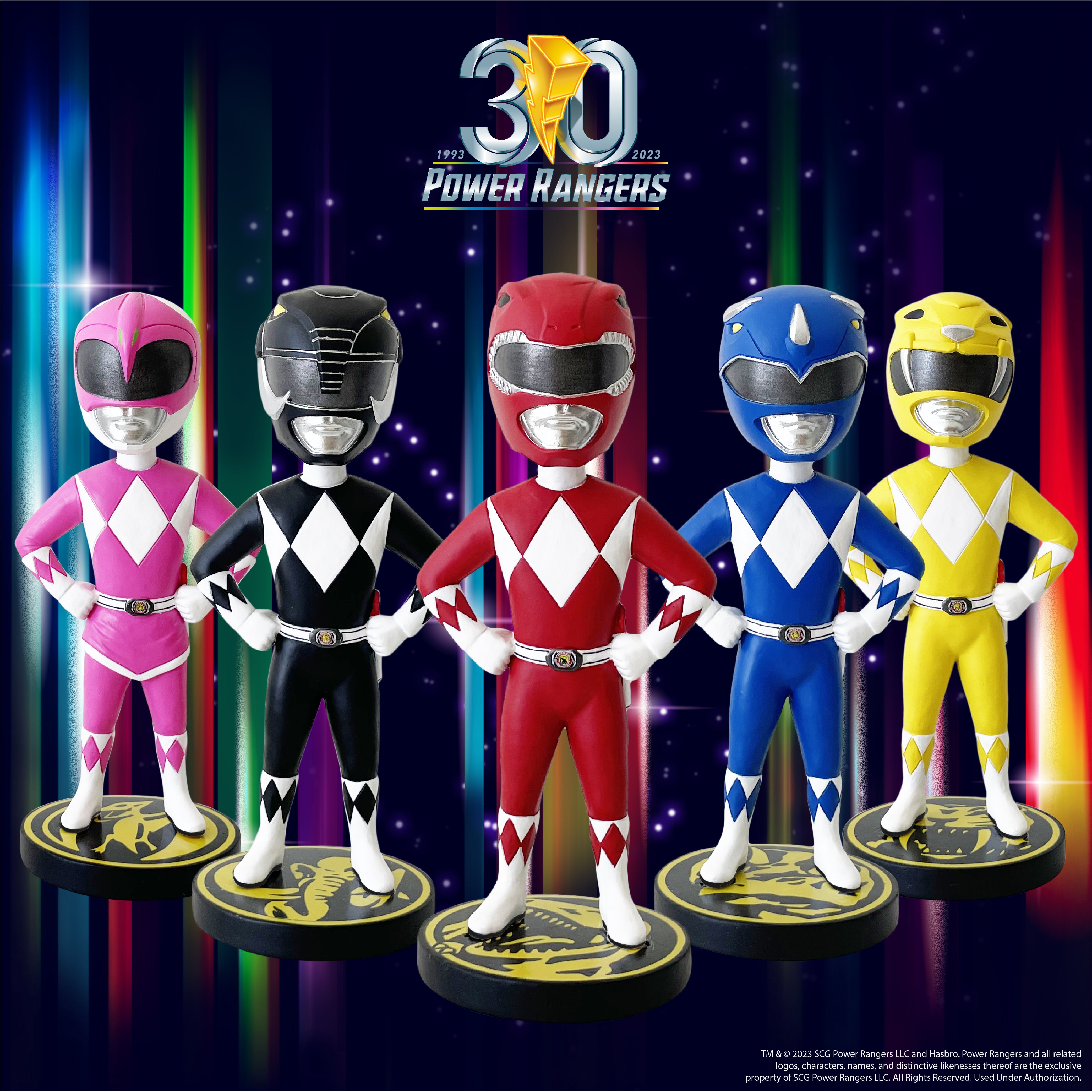 Power Rangers Action Figure Bobblehead Set - Exclusive Collectible Toys for Kids & Adults | Perfect for Display, Gifts, and Fan Collections