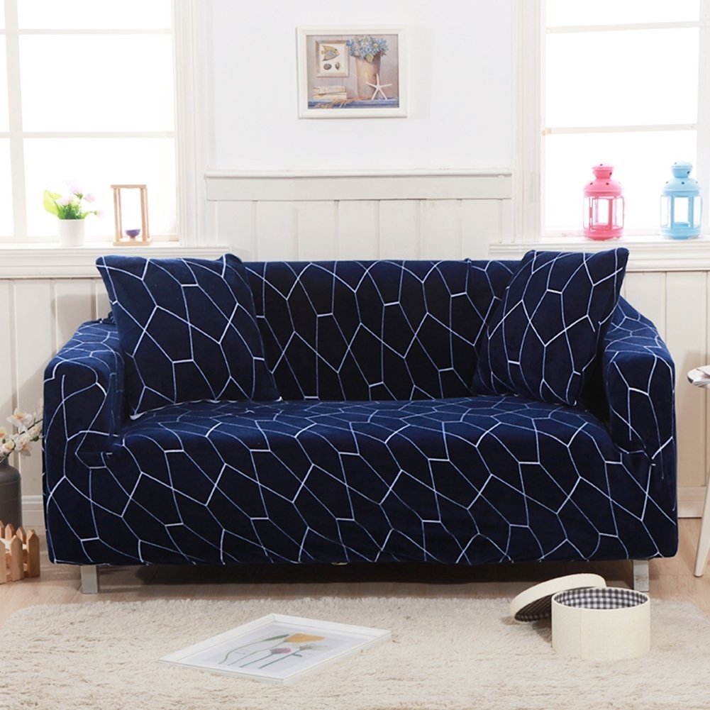 Premium Thickened Elastic Sofa Slipcover - Plush Furniture Protector for 2-Seater Couch (55x73 Inch) | Solid Color Stretchable Sectional Sofa Cover | Perfect for Living Room, Apartment & Pet Protection