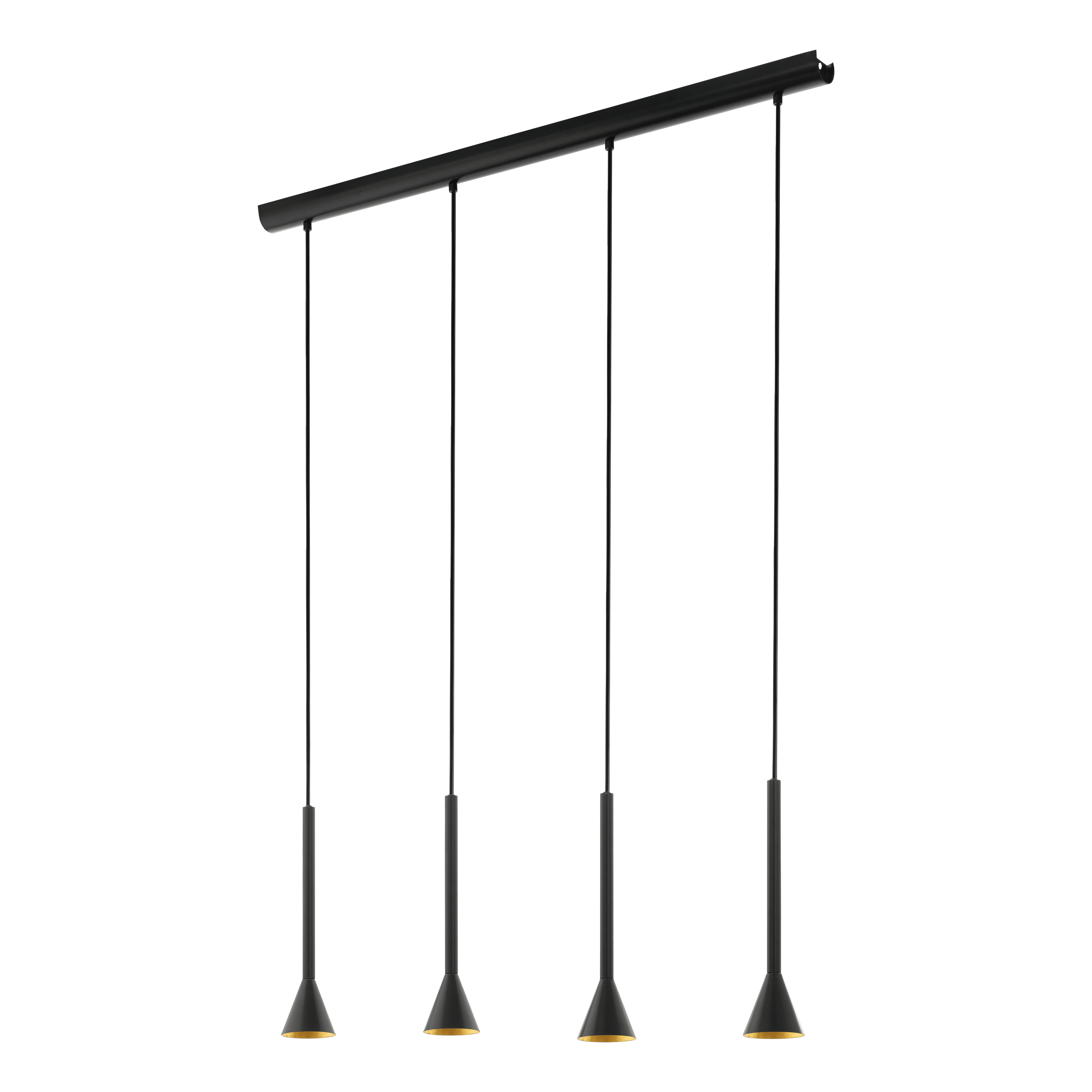 Eglo Cortaderas 4-Light Black & Gold Modern Ceiling Pendant Light Fixture - Perfect for Dining Room, Kitchen Island, or Entryway Lighting