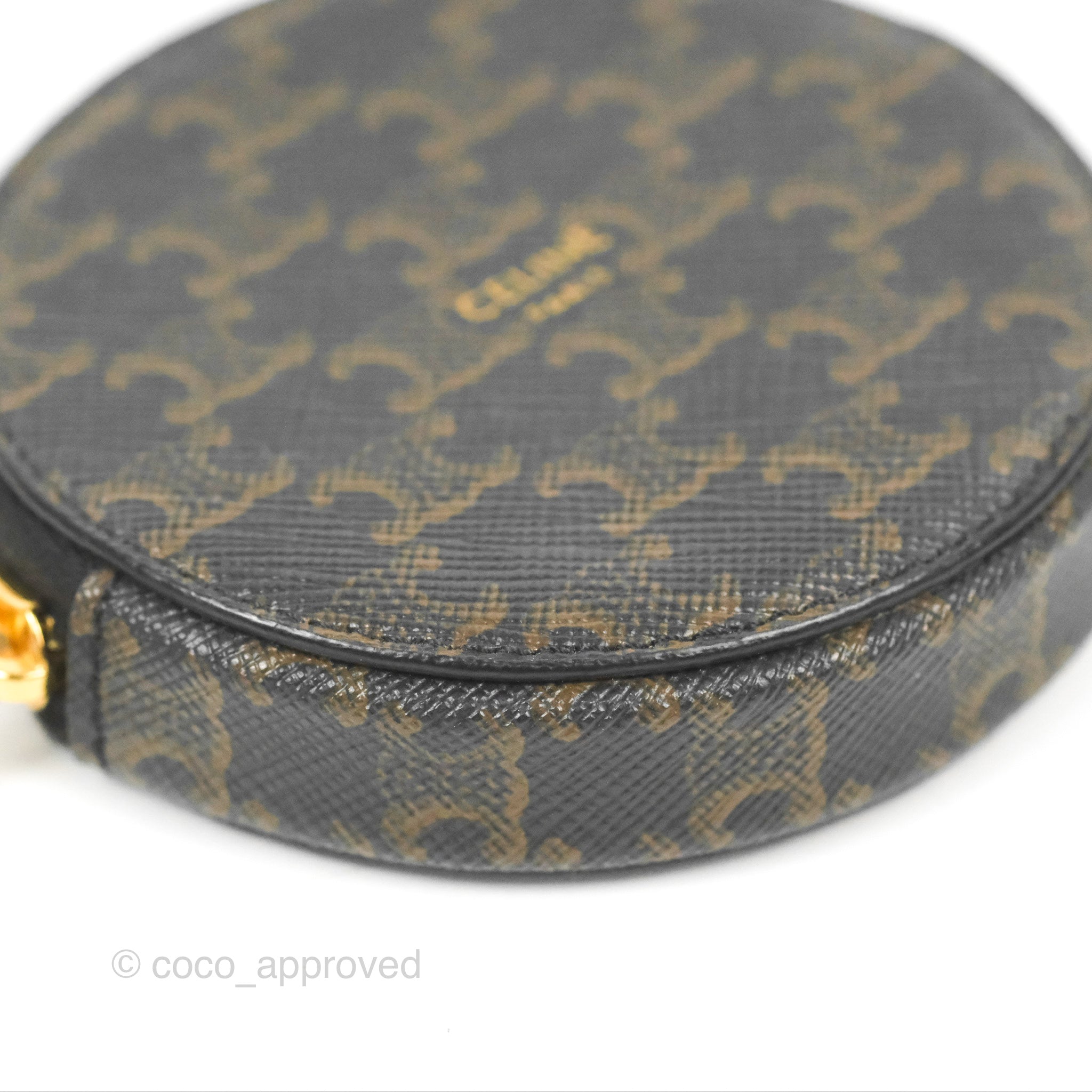 Celine Triomphe Canvas Round Zip Coin Purse - Stylish & Compact Wallet for Women | Perfect for Everyday Use, Travel & Gift Giving