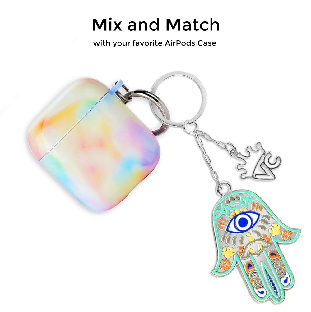 Hamsa Hand Keychain for Protection - Evil Eye Jewelry Charm for Purse, Backpack & Travel - Spiritual Good Luck Gift for Women & Men
