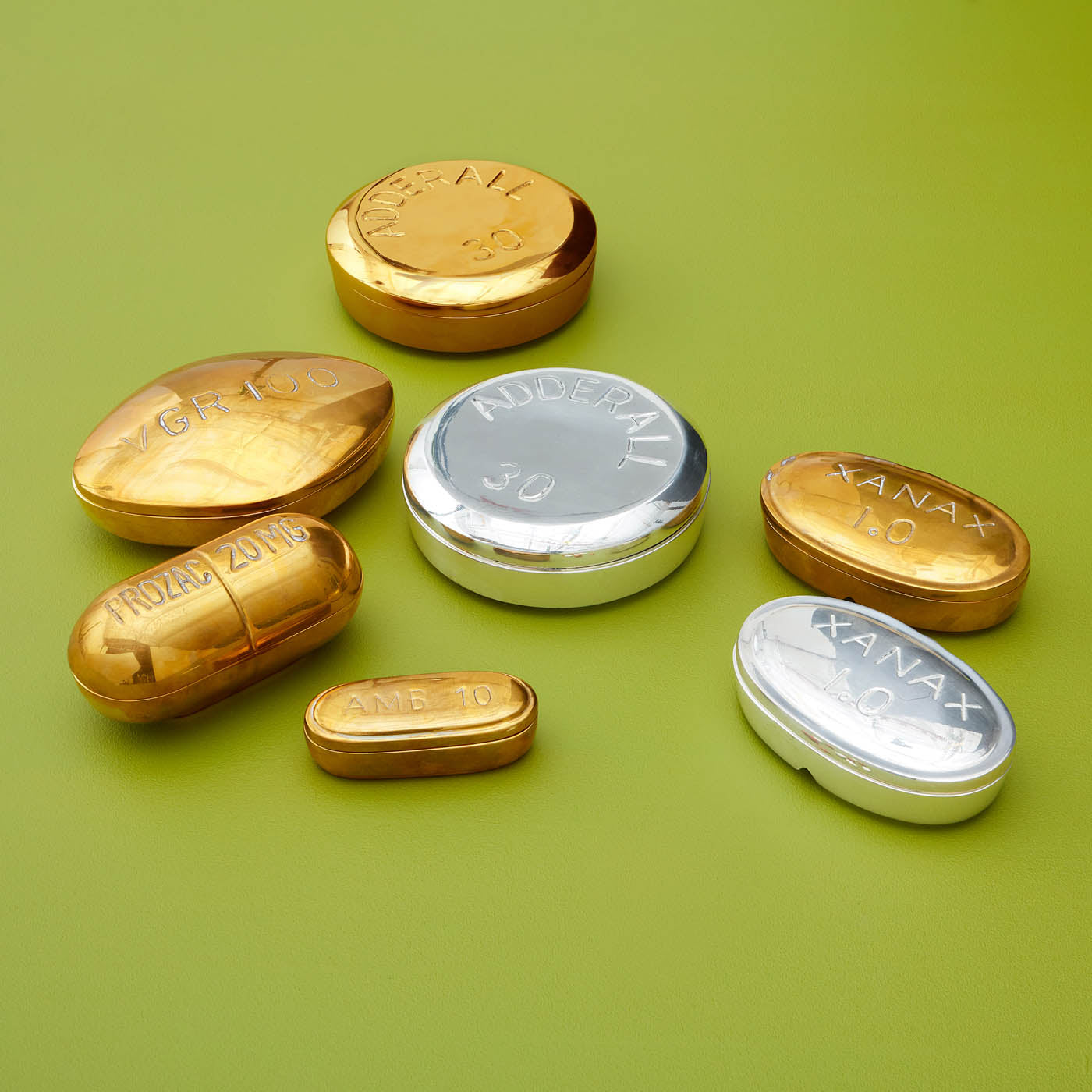 Premium Brass Pill Box for Prozac 30771 - Elegant & Durable Medication Organizer for Travel, Home, or Office Use