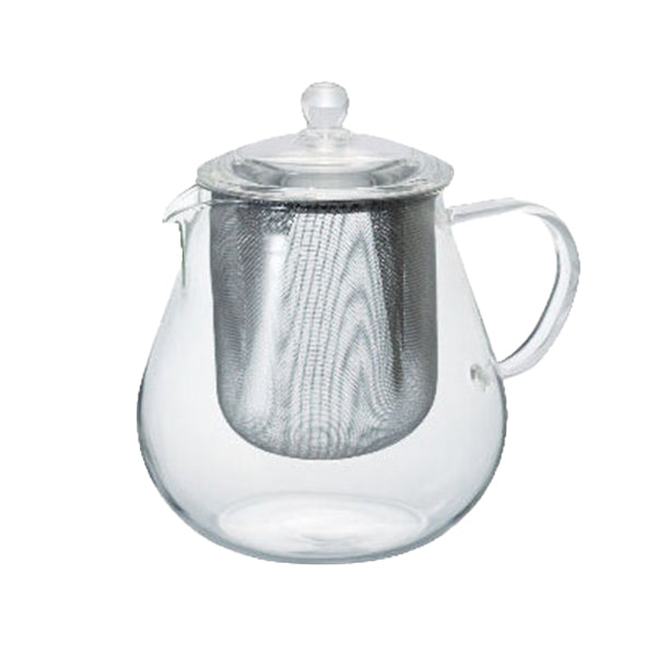Hario Clear Glass Teapot with Stainless Steel Infuser - Perfect for Loose Leaf Tea, Herbal Tea & Iced Tea Brewing at Home or Office