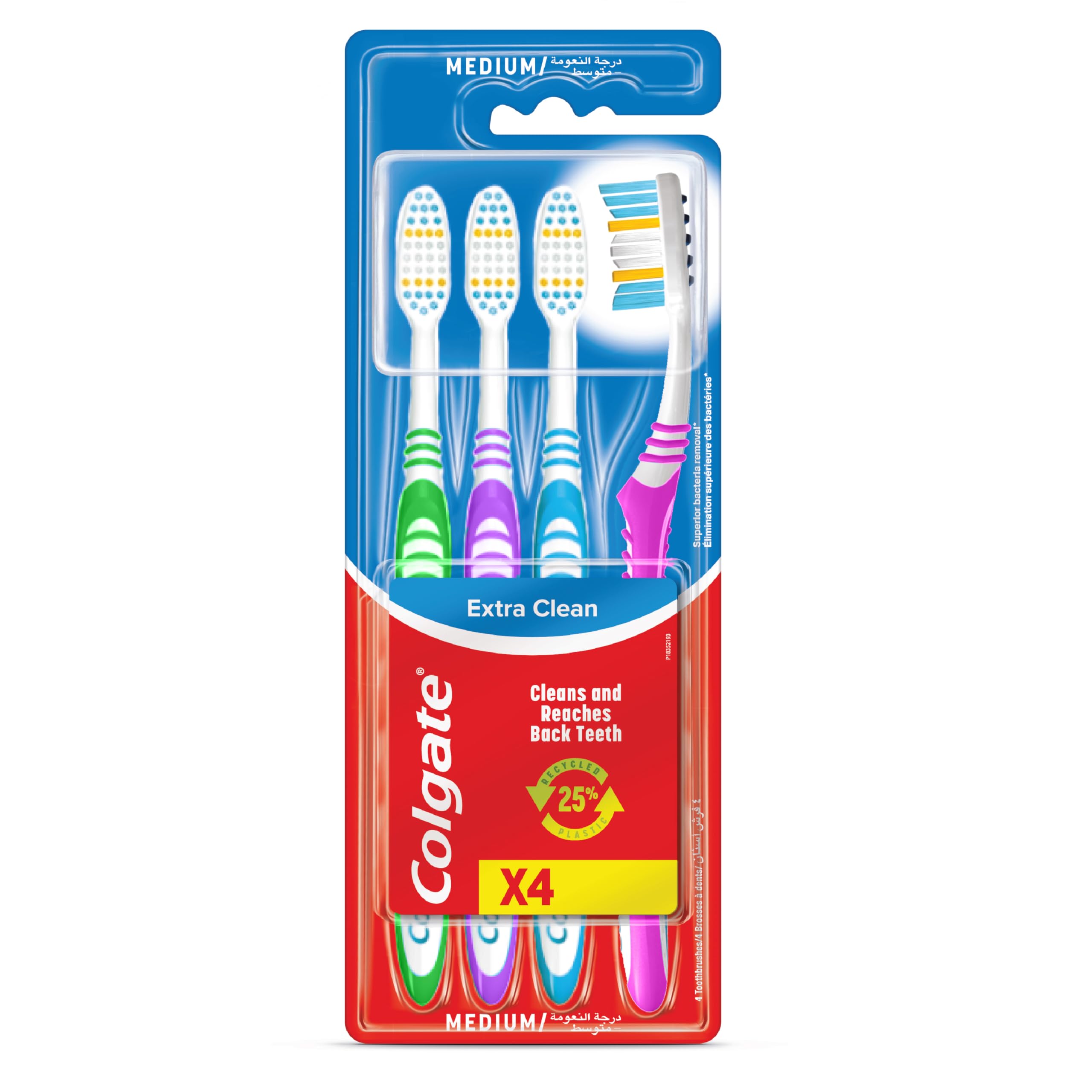 Colgate Extra Clean Medium Toothbrushes - Soft Bristles for Gentle Cleaning - Perfect for Daily Oral Care & Travel Use