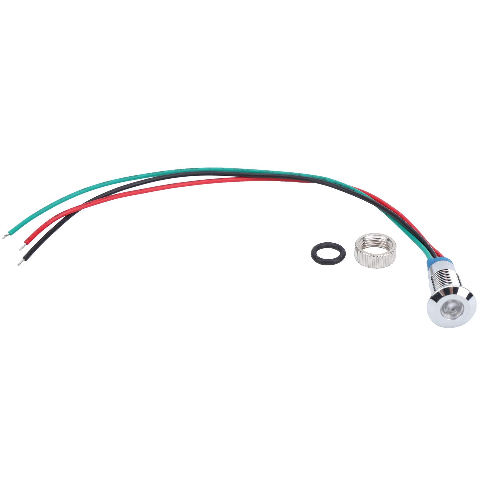 12V 24V LED Indicator Lights - 4 Pack 8mm Pre-Wired Common Anode Industrial Signal Lights (Red/Green) for Automotive, Machinery & Control Panels