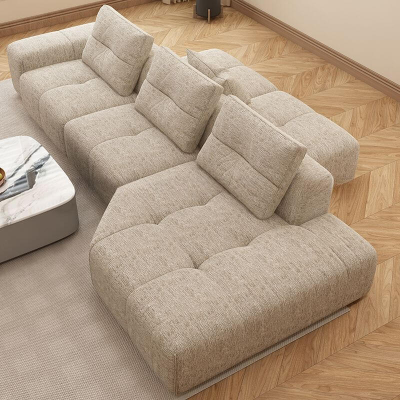 L-Shaped Sectional Sofa with Chaise Lounge for 2 People - Sturdy Hidden Support Frame - Perfect for Small Living Rooms, Apartments & Home Theater Seating